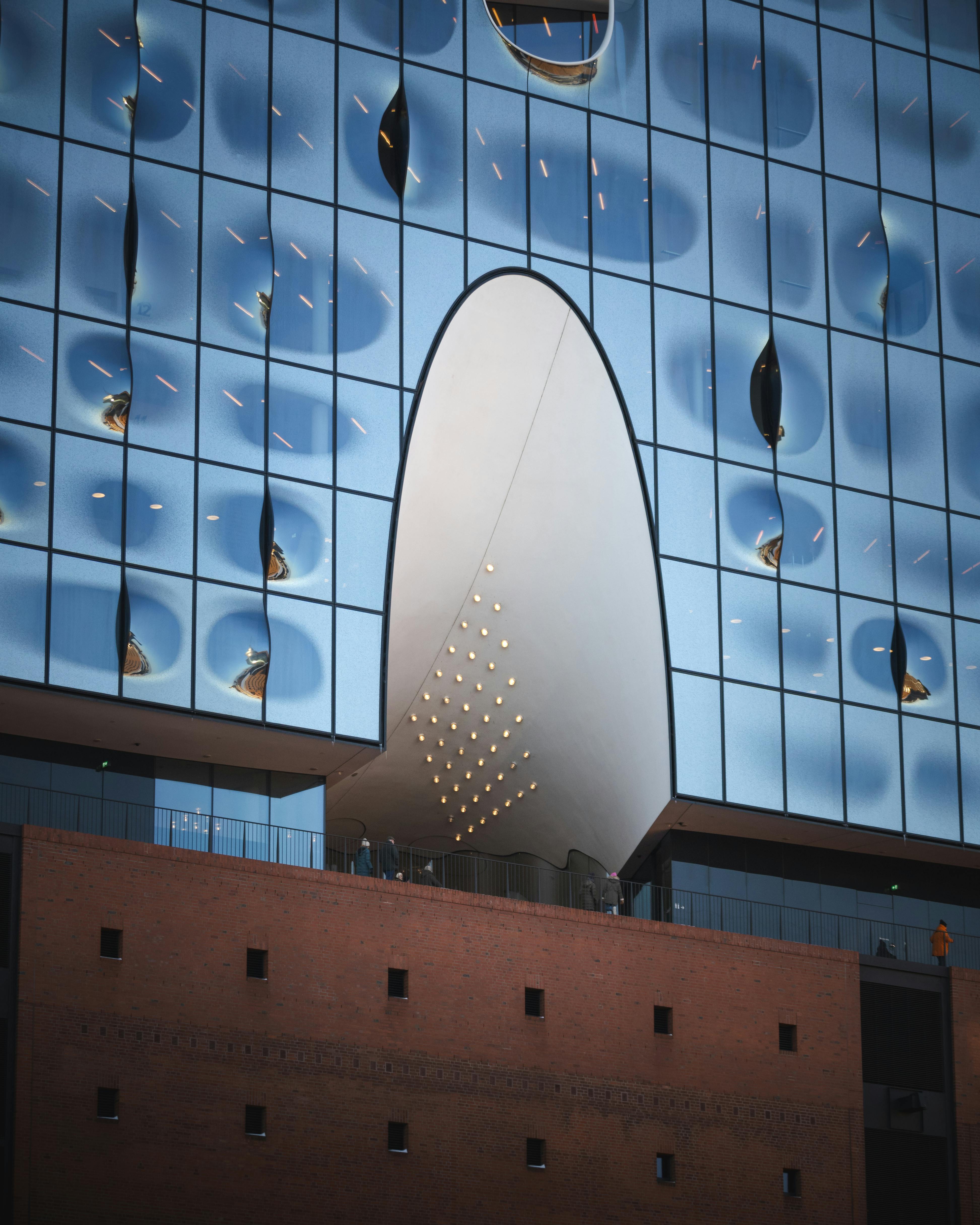 modern facade of elbphilharmonie in hamburg