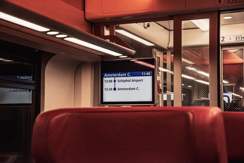 Flytoget Airport Express Train at Oslo Gardermoen Airport station