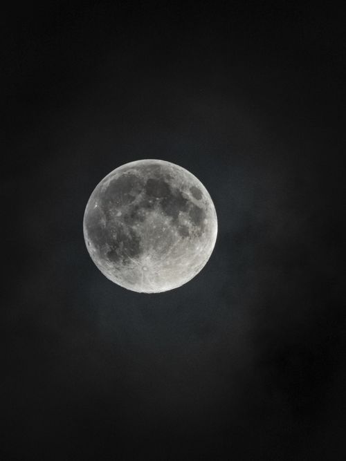 Free Captivating full moon shining brightly against a dark night sky, showcasing lunar details. Stock Photo