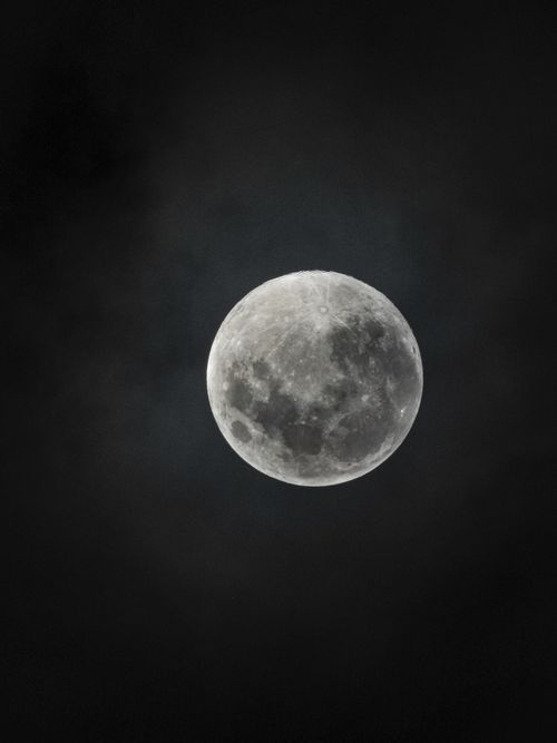 Free Captivating full moon glowing brightly against a dark night sky, showcasing lunar details. Stock Photo