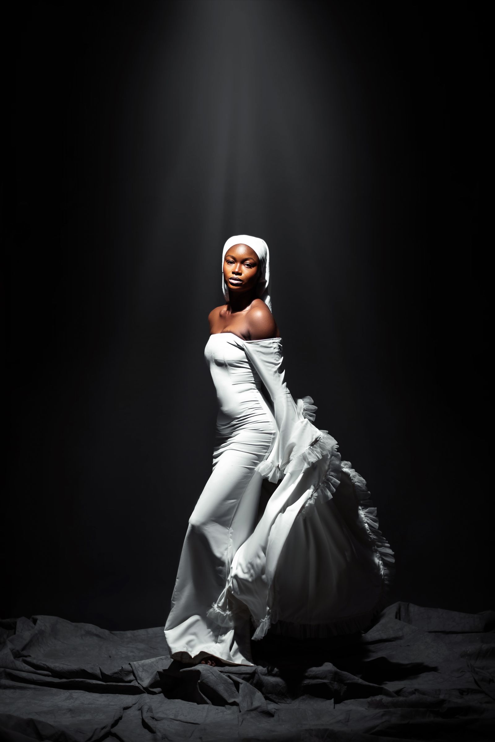 Elegant Silhouette of Woman in Flowing Gown · Free Stock Photo