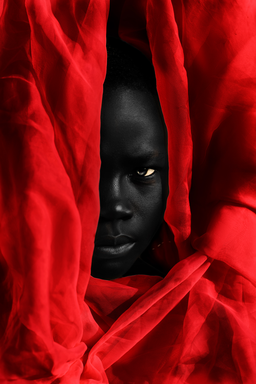 Person In Red Dramatic Portrait of Person in Red Fabric · Free Stock Photo