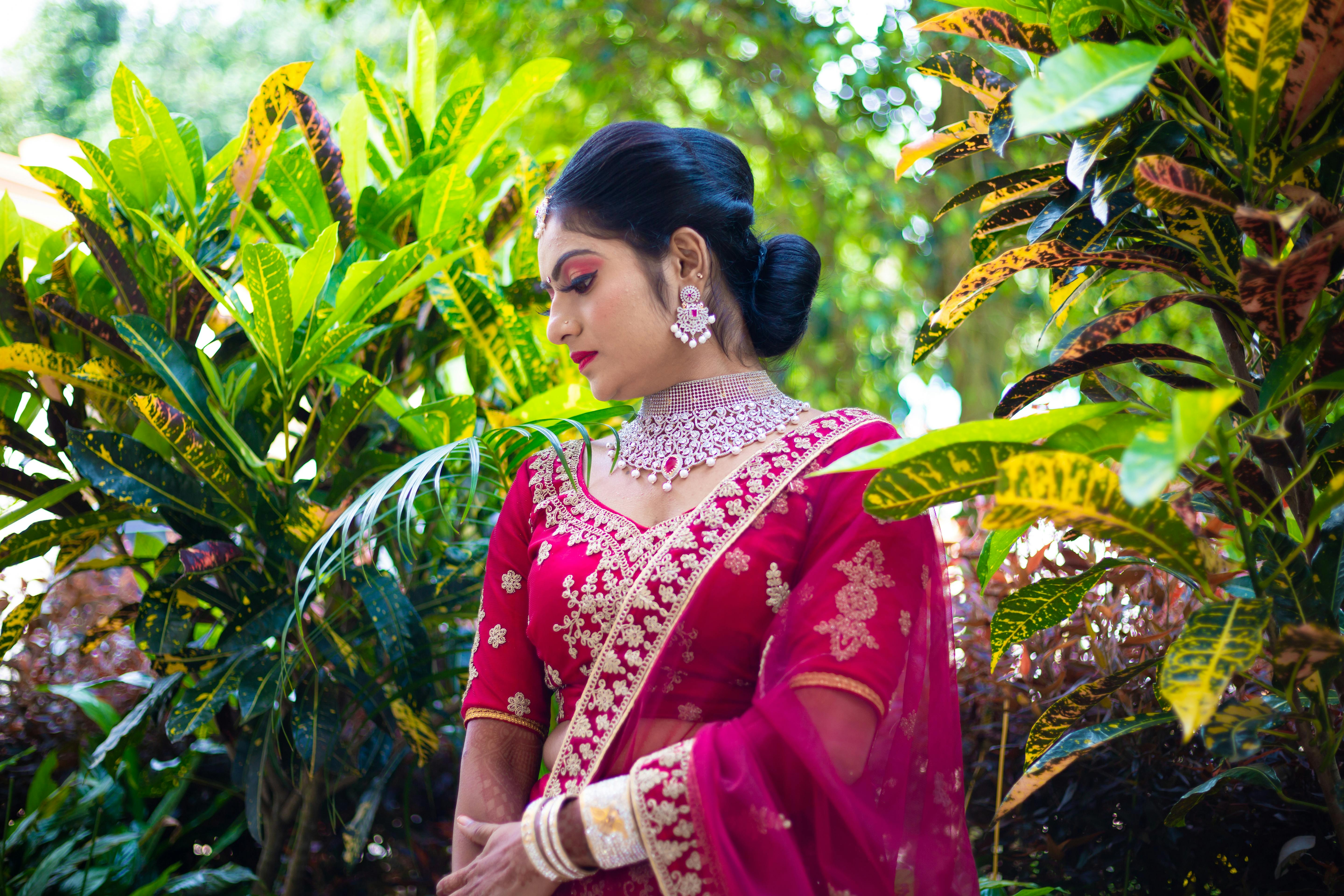 elegant portrait of woman in traditional attire