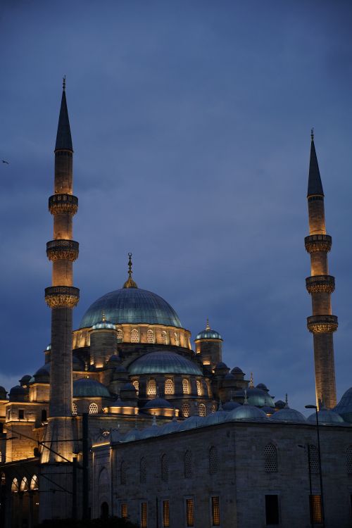 Free Stunning view of the Blue Mosque illuminated at twilight in Istanbul. Stock Photo