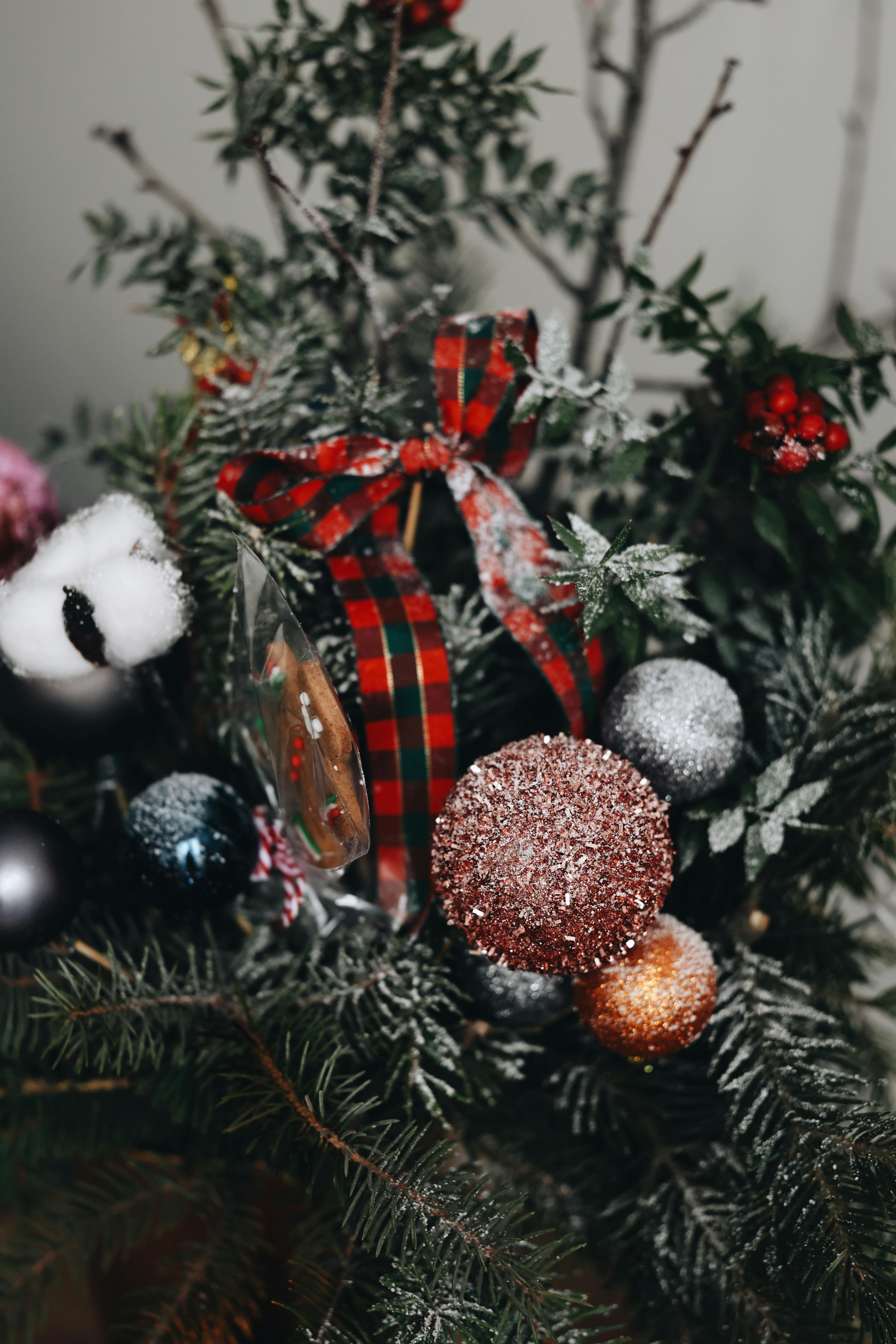 festive christmas tree with decorative ornaments