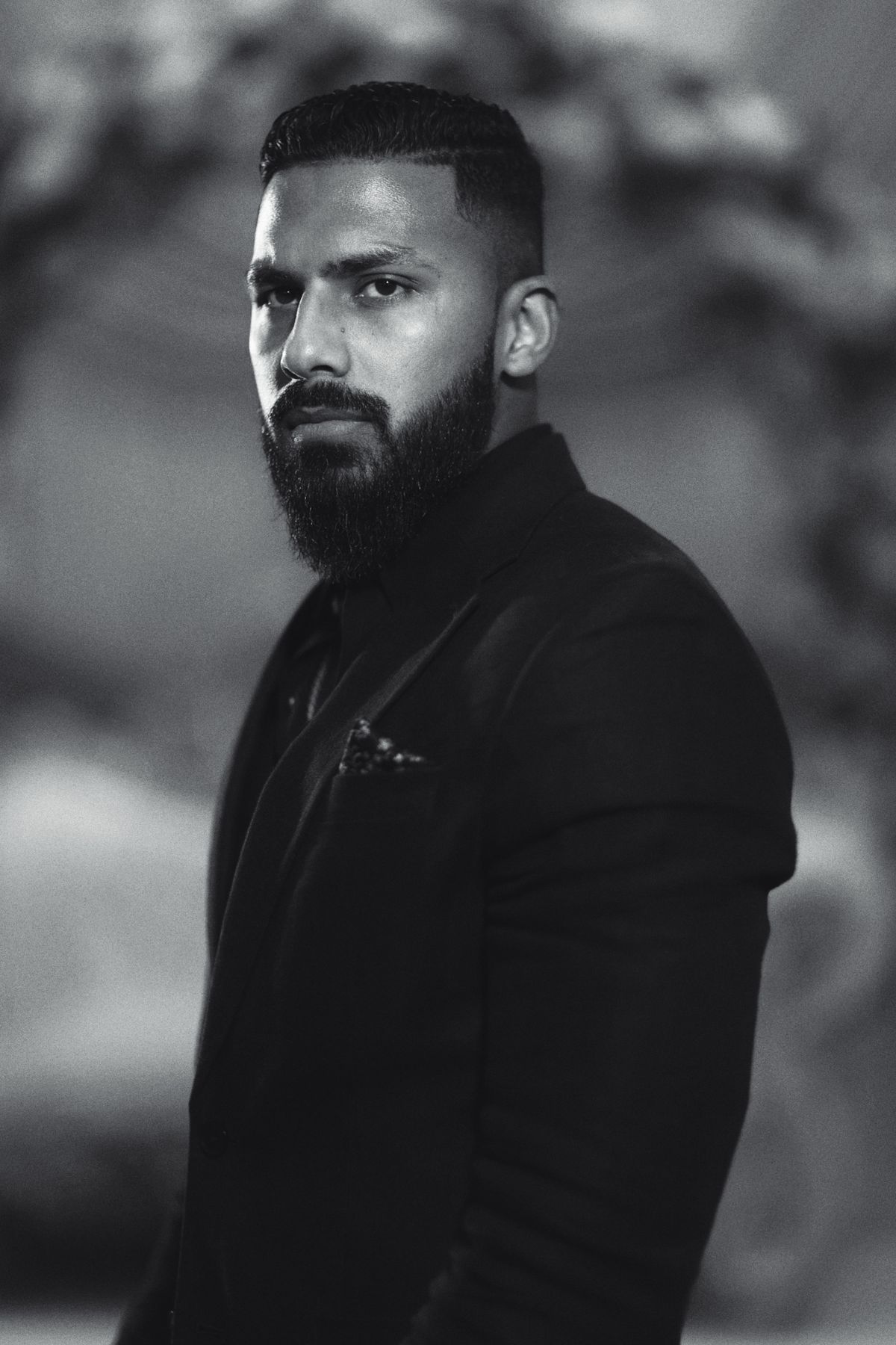Black and White Portrait of a Bearded Man · Free Stock Photo