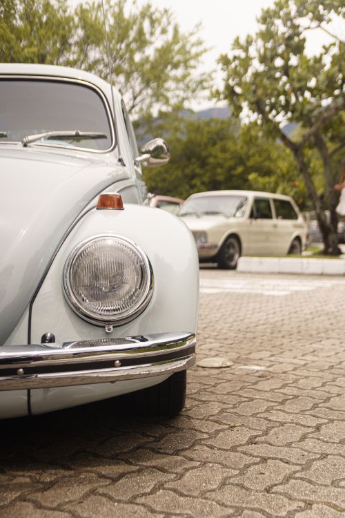 Free Vintage Volkswagen Beetle parked outdoors in Rio de Janeiro. Stock Photo