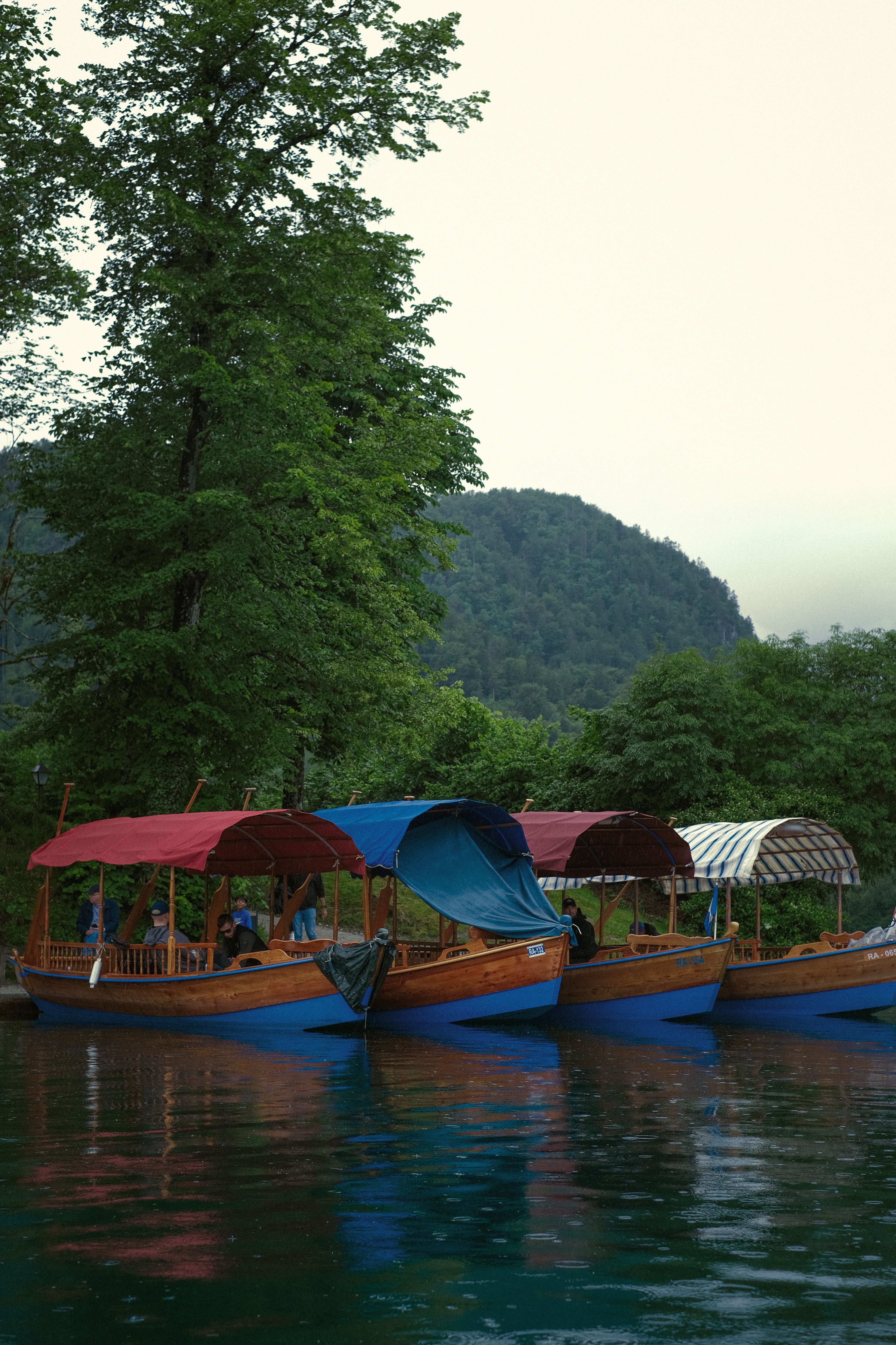 Colorful Wooden Boats on Serene Lake in Summer · Free Stock Photo