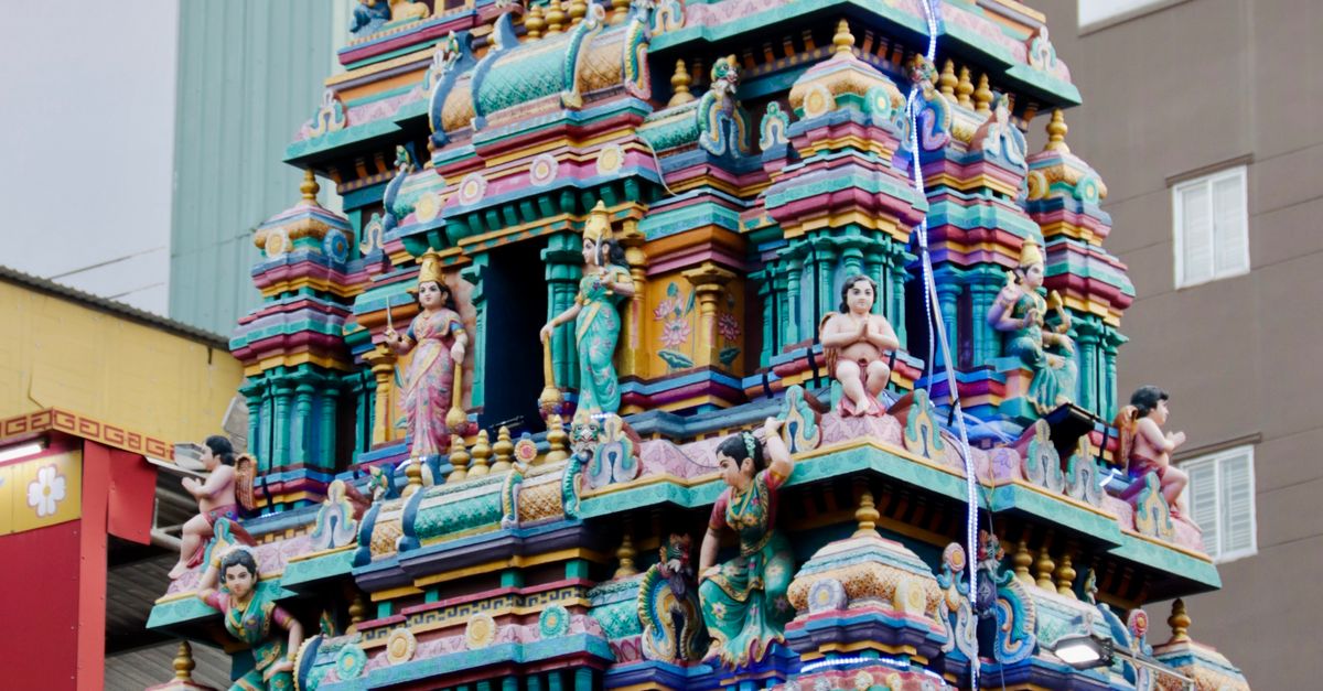 Temple Setting Vibrant Hindu Temple Architecture in Urban Setting · Free Stock Photo