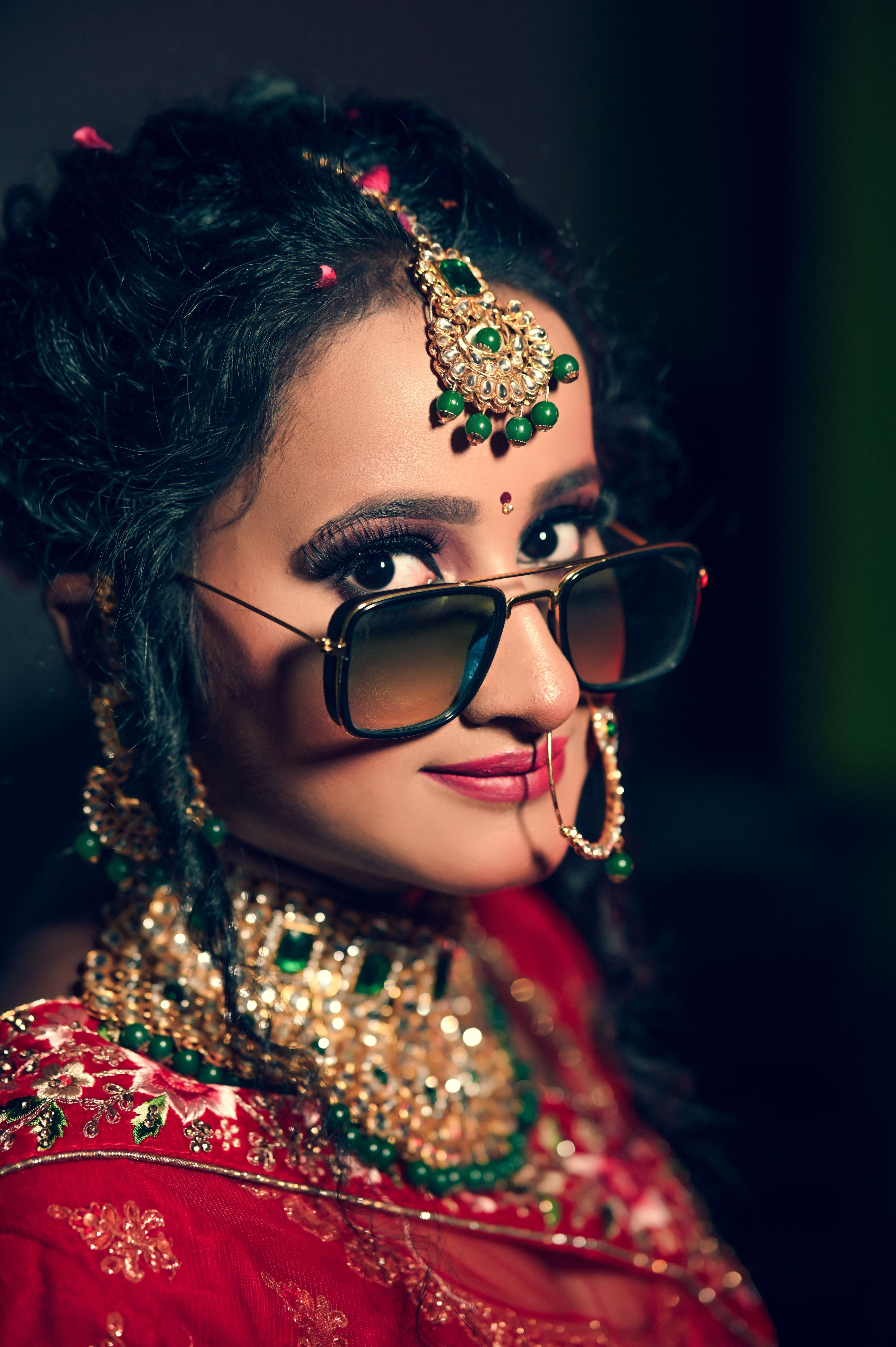 Elegant Portrait of Woman in Traditional Indian Attire · Free Stock Photo