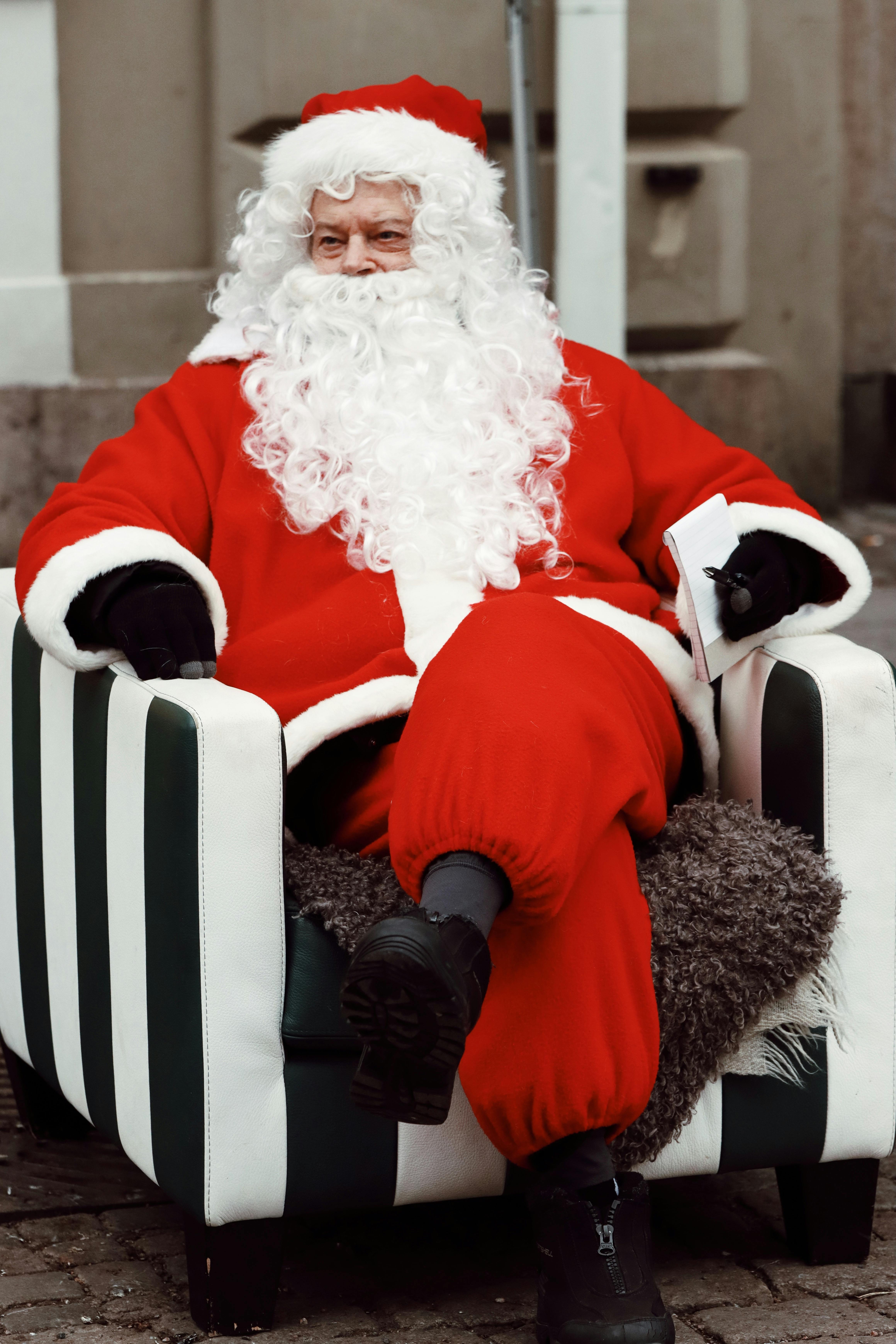 santa claus relaxing in jonkoping street