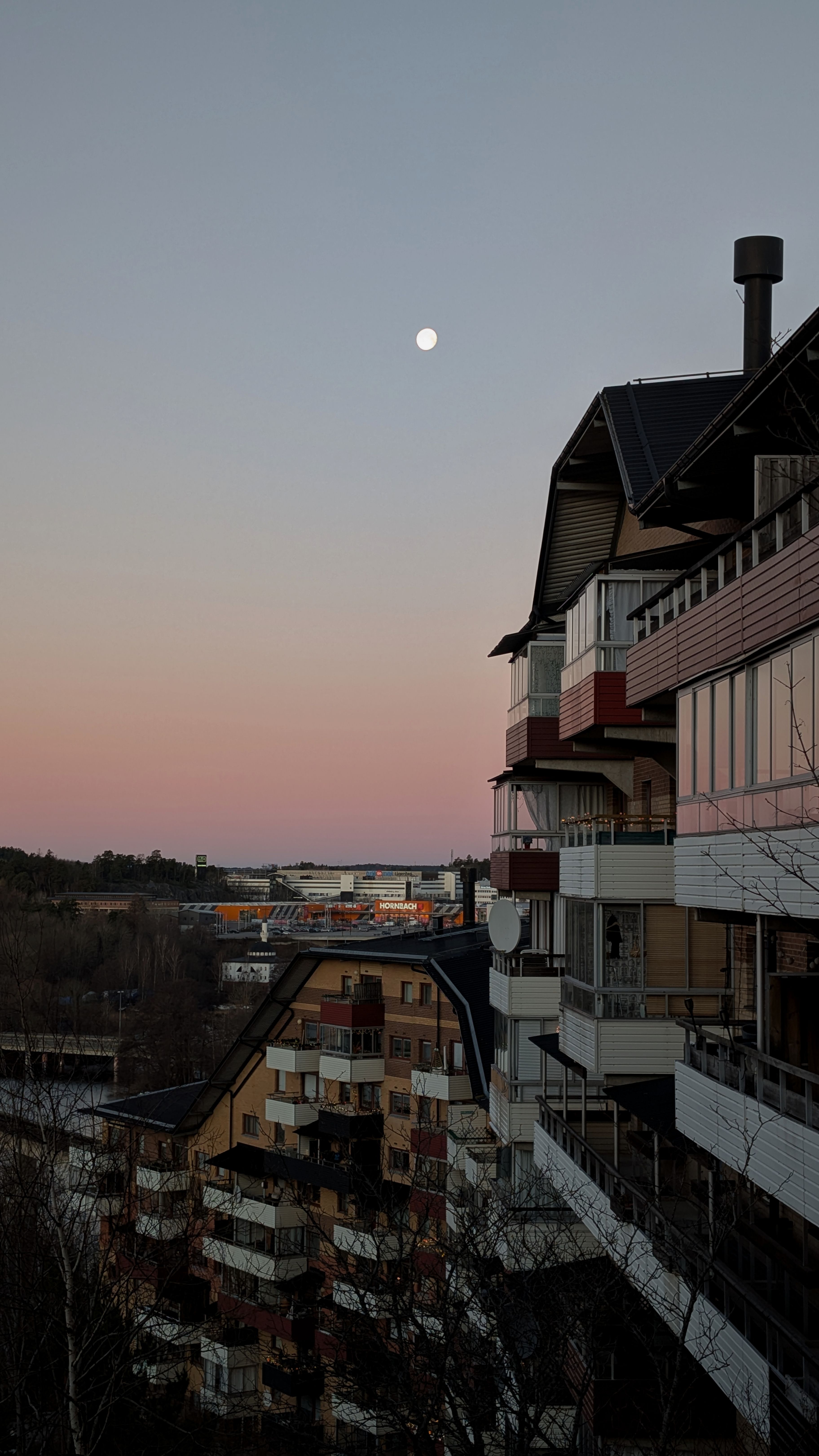 Captivating twilight view of Stockholm's architecture under a serene winter sky.