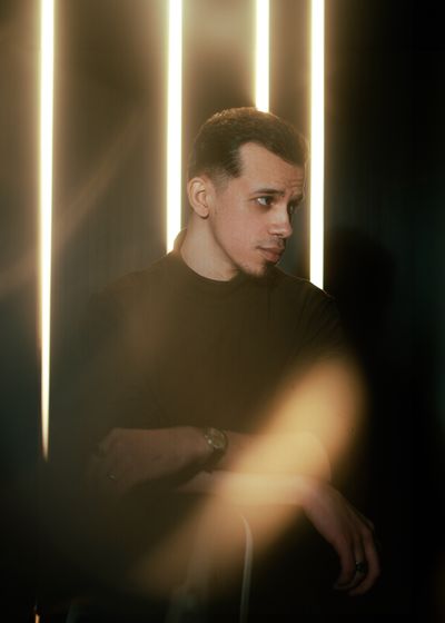 Portrait lit by vertical strip lights by khezez on Pexels