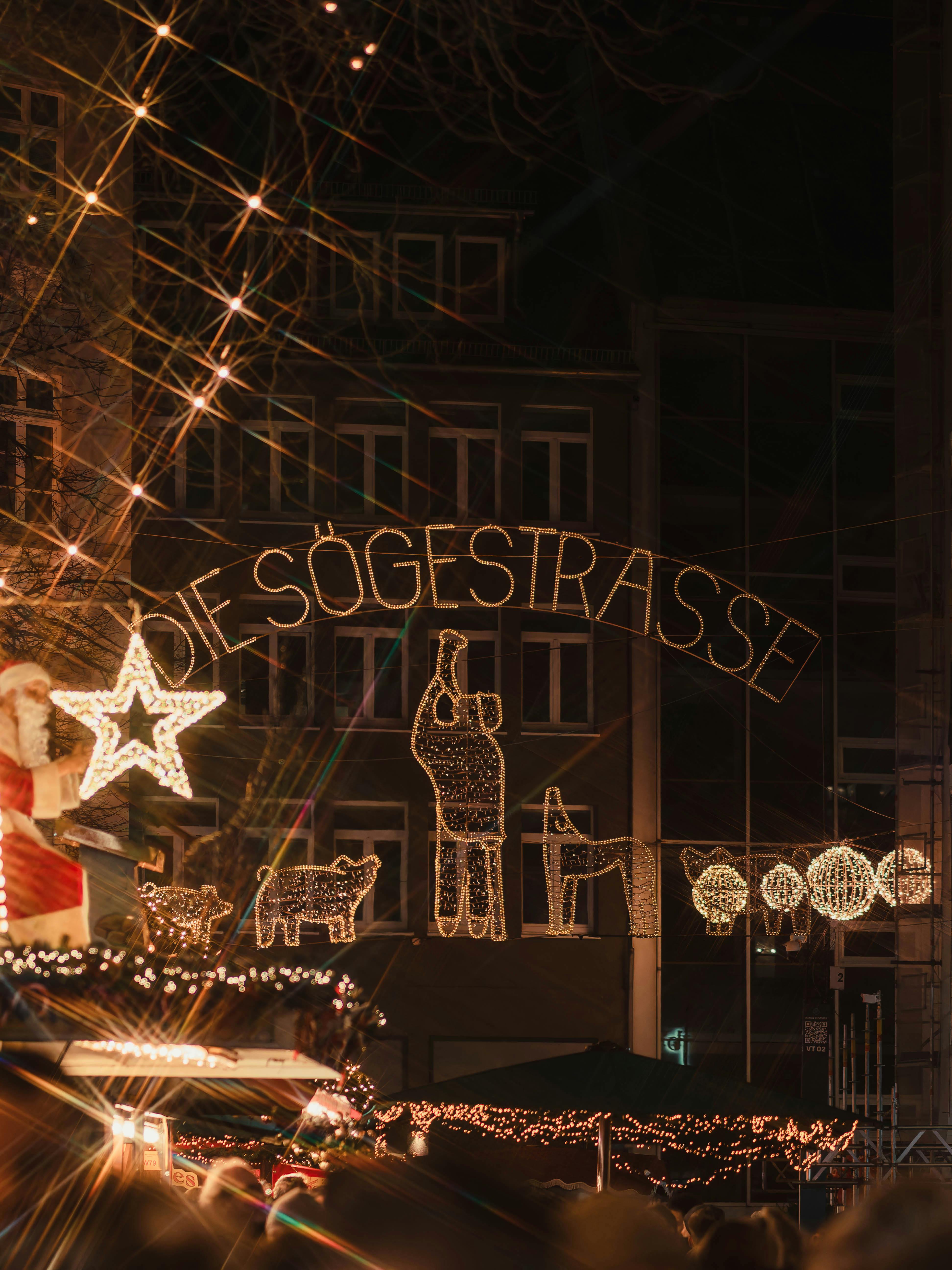 festive christmas market lights in bremen