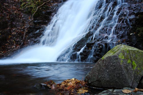 Free Big Waterfall in Mountains  Stock Photo