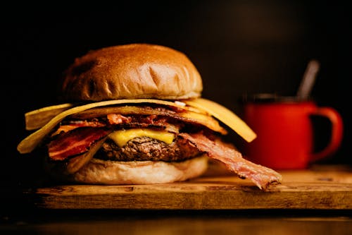 Free Ham and Bacon Burger Stock Photo