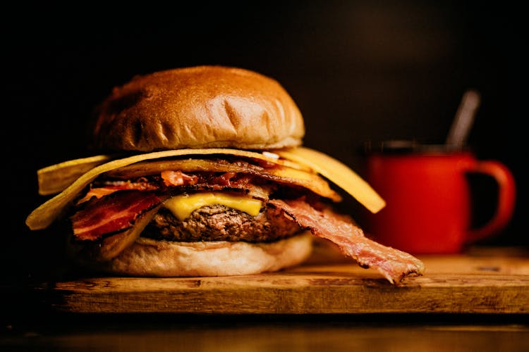 Ham And Bacon Burger