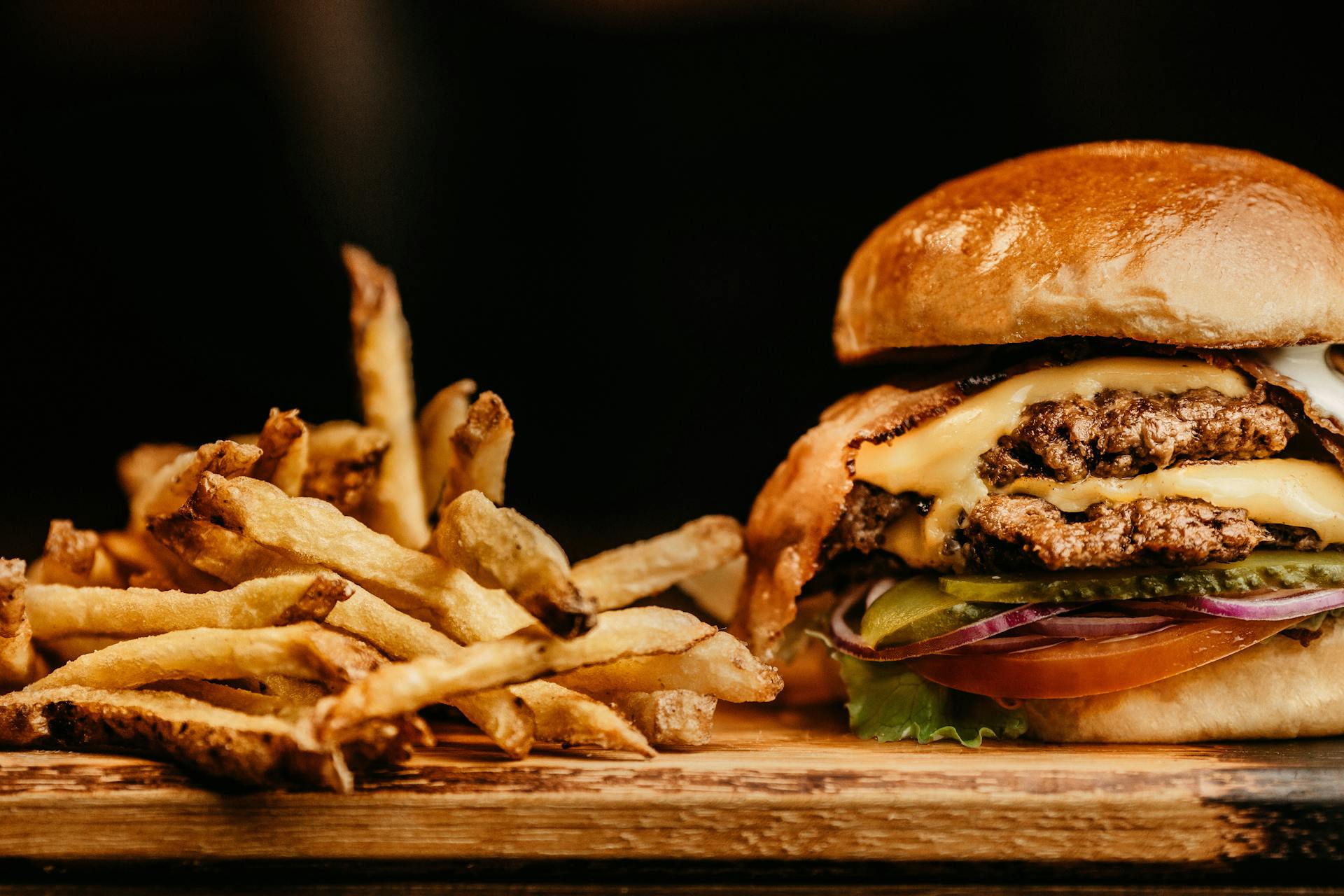 Hamburger and Fries Photo