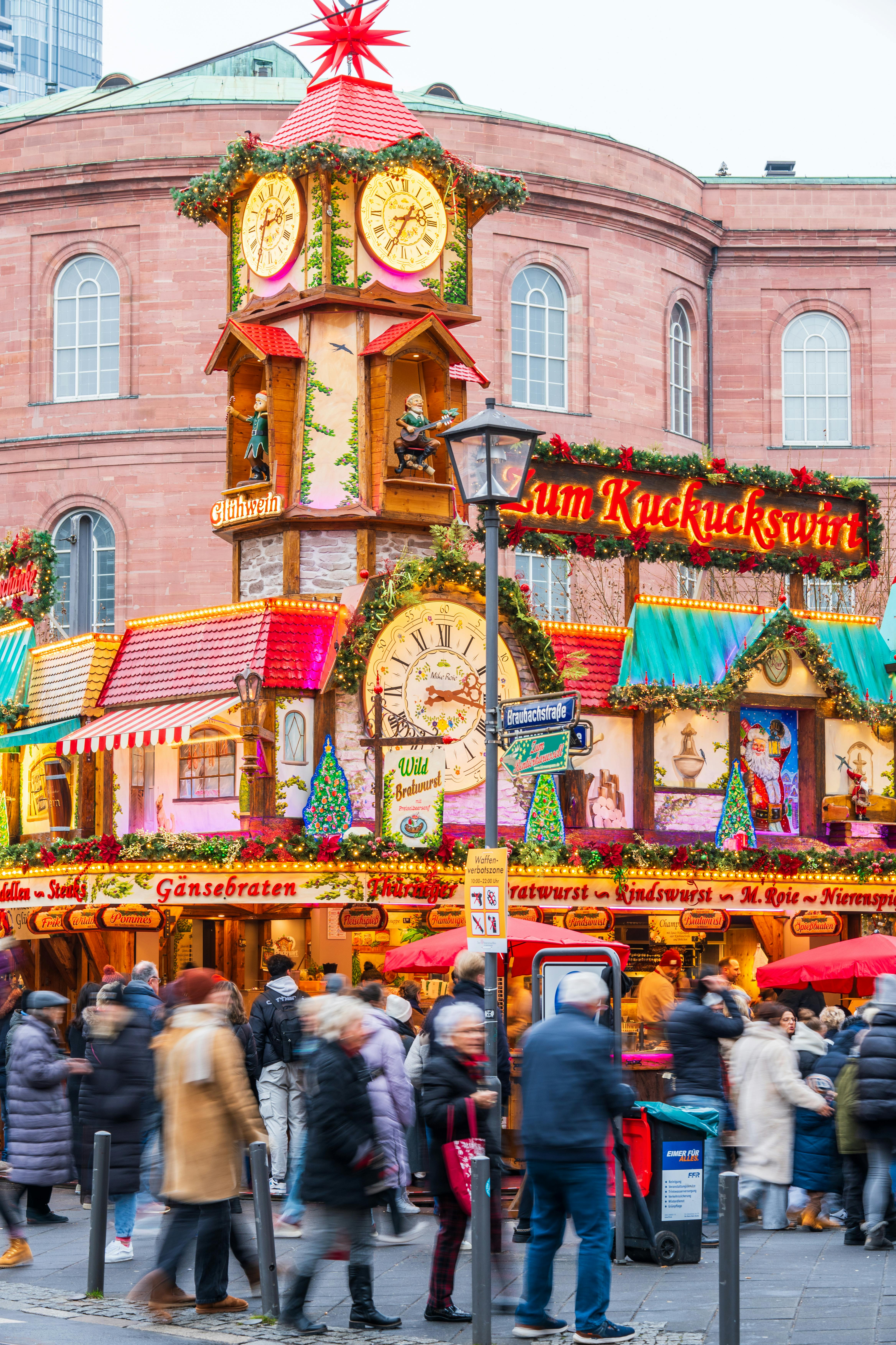 vibrant christmas market in frankfurt germany