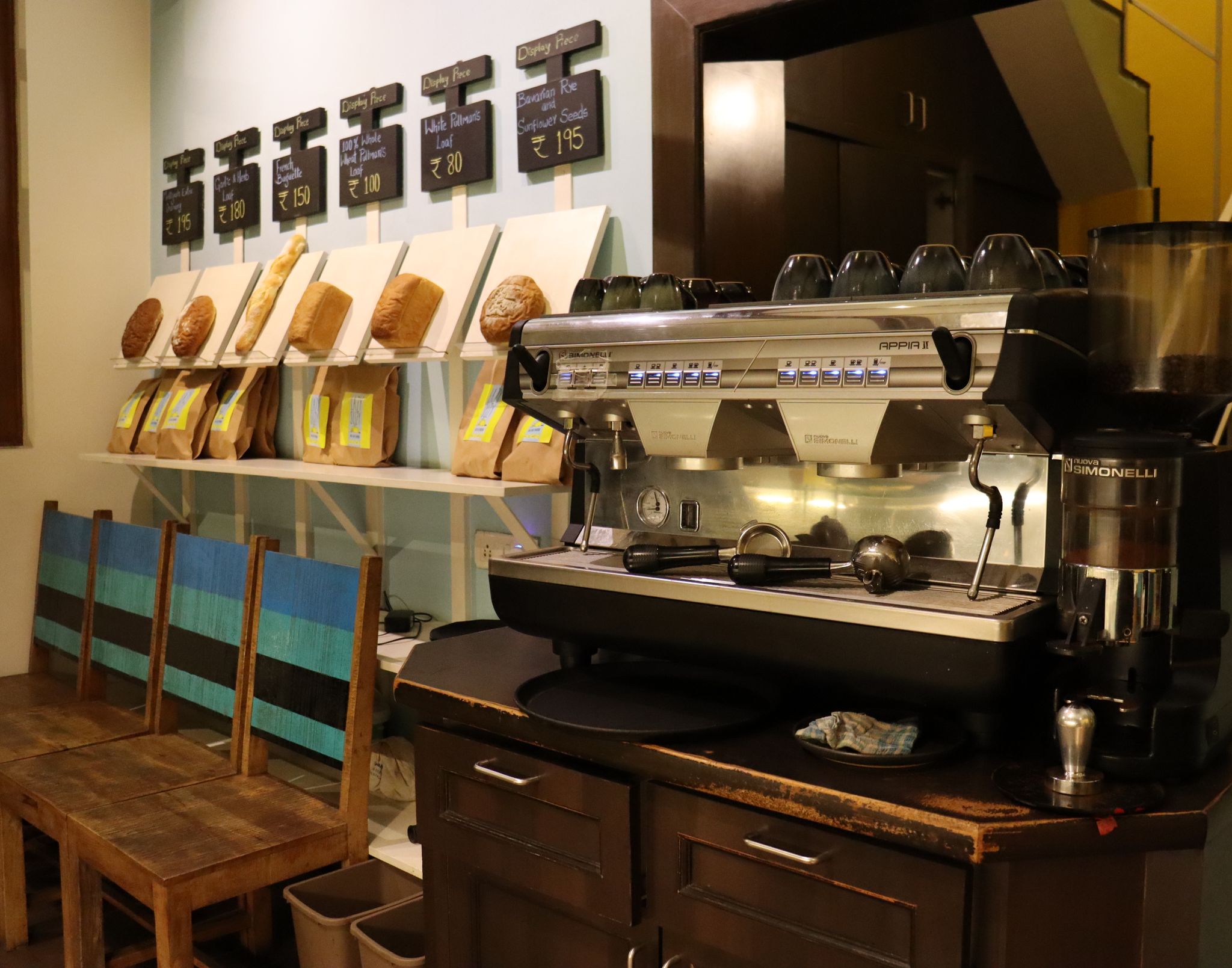 Coffee being served in a neighborhood cafe