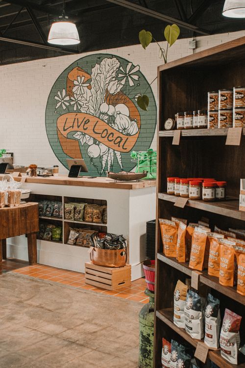 Local Store Goods Charming Local Grocery Store Interior with Live Local Decor · Free ...