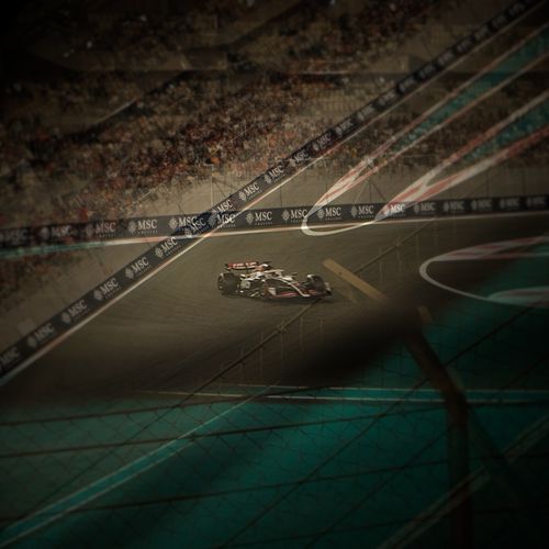 Free Fomula 1 Abu Dhabi Grand Prix | Haas Double Exposure Stock Photo