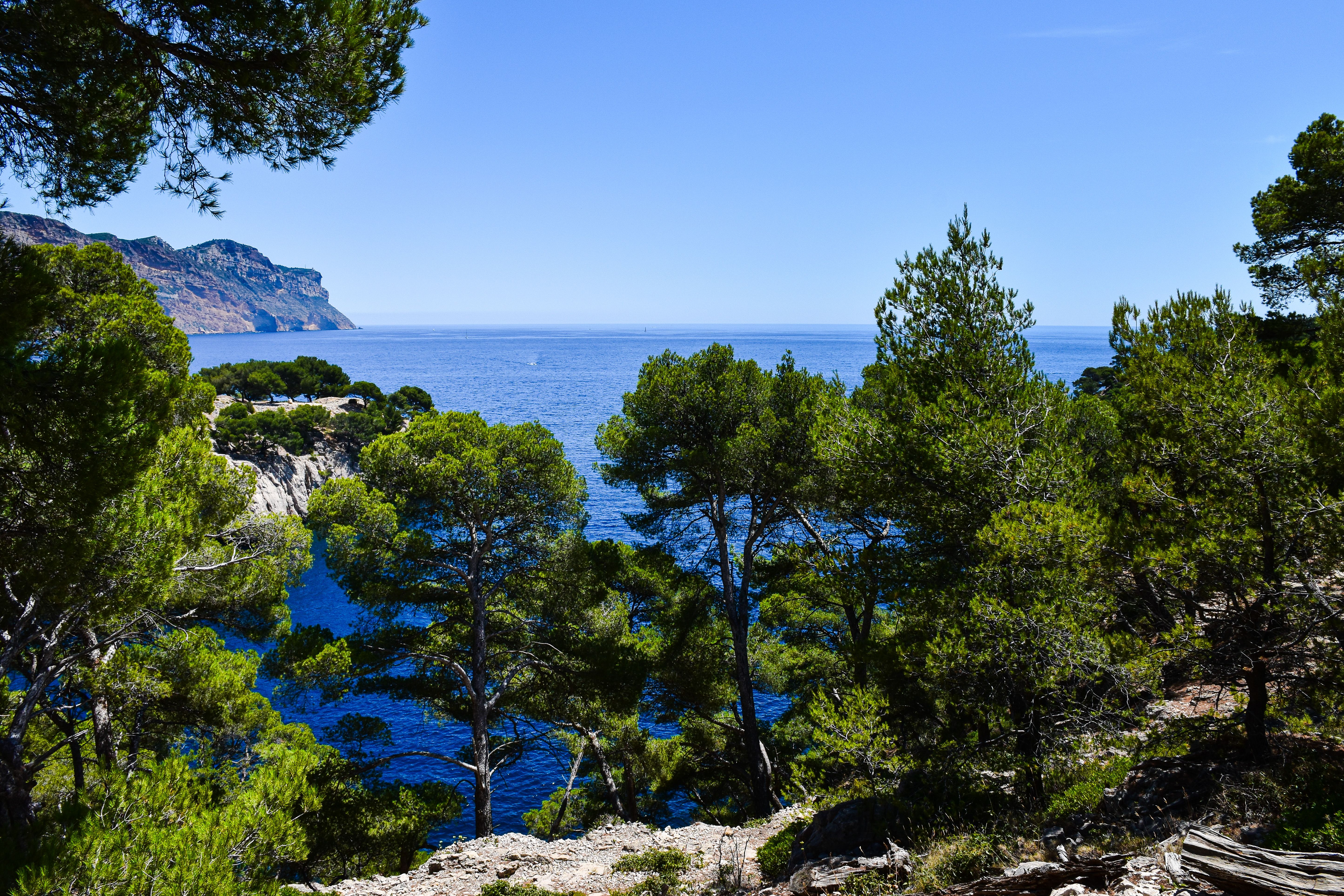 Explore the stunning Mediterranean coastline with lush greenery in Provence, France. Explore the stunning Mediterranean coastline with lush greenery in Provence, France.
