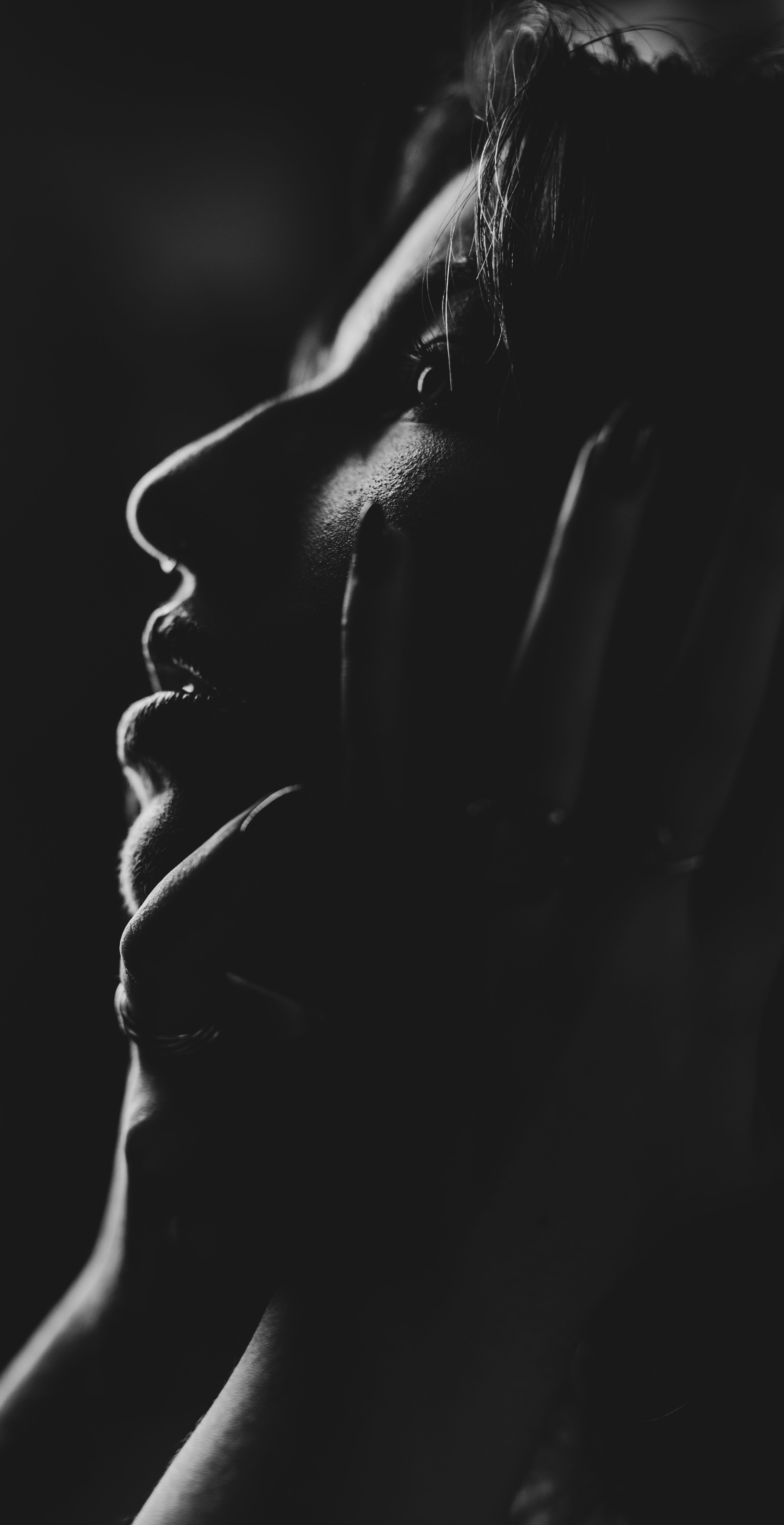 Dramatic Black and White Female Portrait · Free Stock Photo