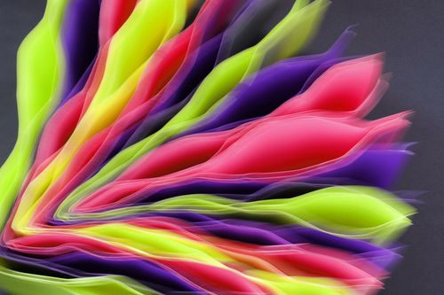 Free A creative abstract composition of colorful paper in motion, featuring vibrant hues and dynamic design. Stock Photo