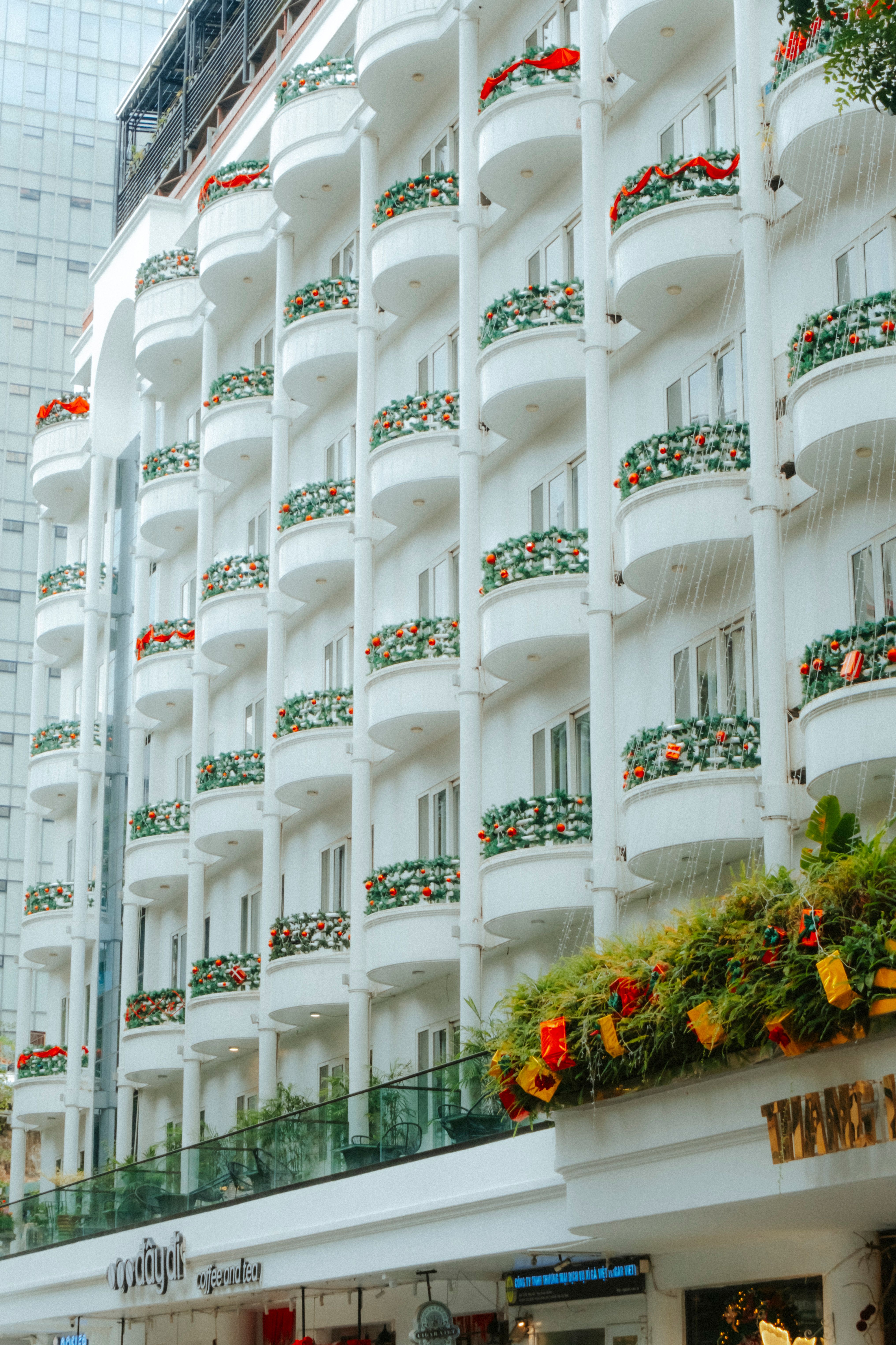 Image showcasing Festively Decorated Urban Building Exterior · Free Stock Photo