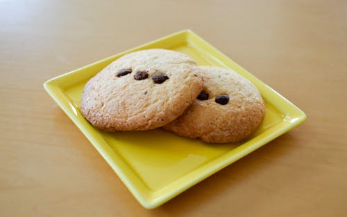 Free Two Chocolate Chip Cookies Stock Photo