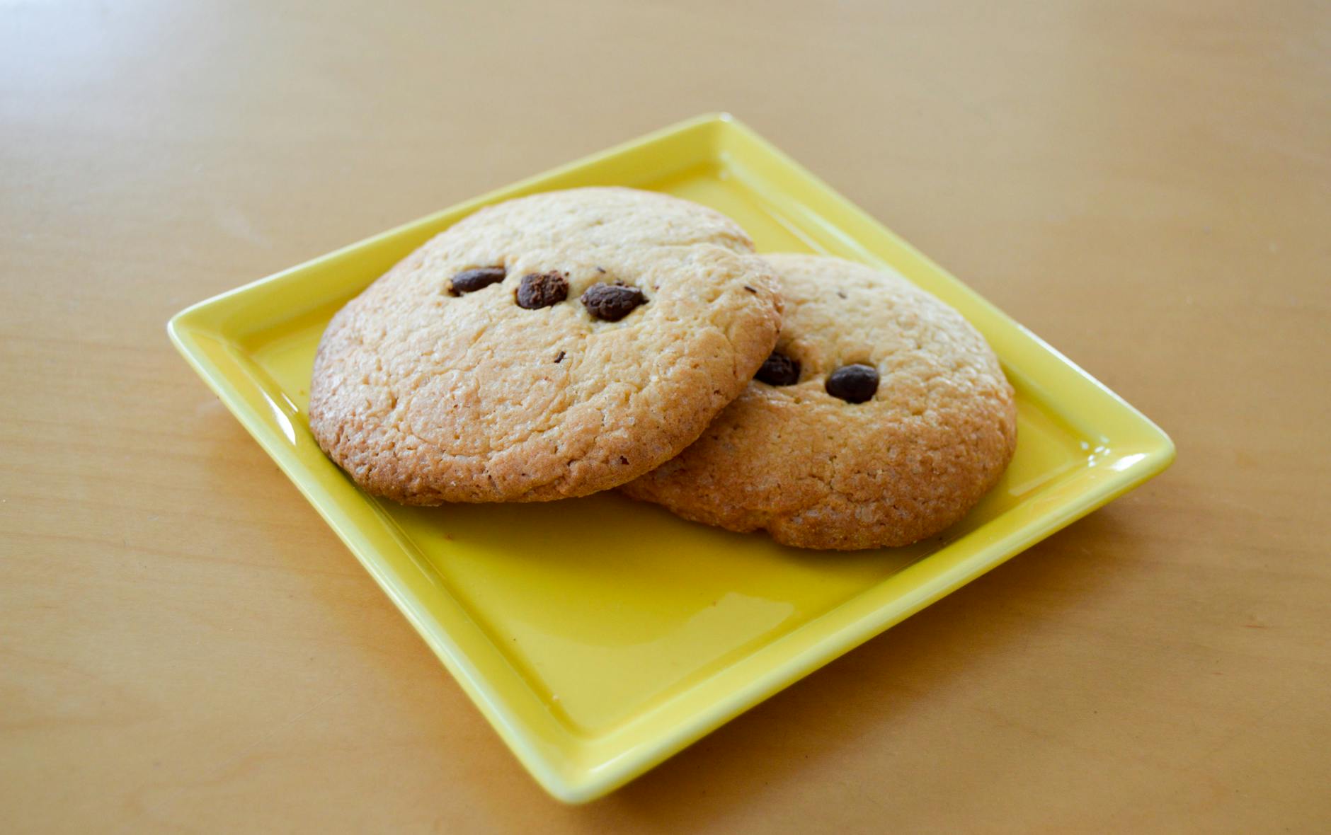 Bowl with healthy chocolate chip cookie dough ready to bake