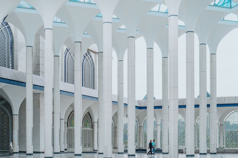 Intricate architecture inside the Islamic Arts Museum Malaysia