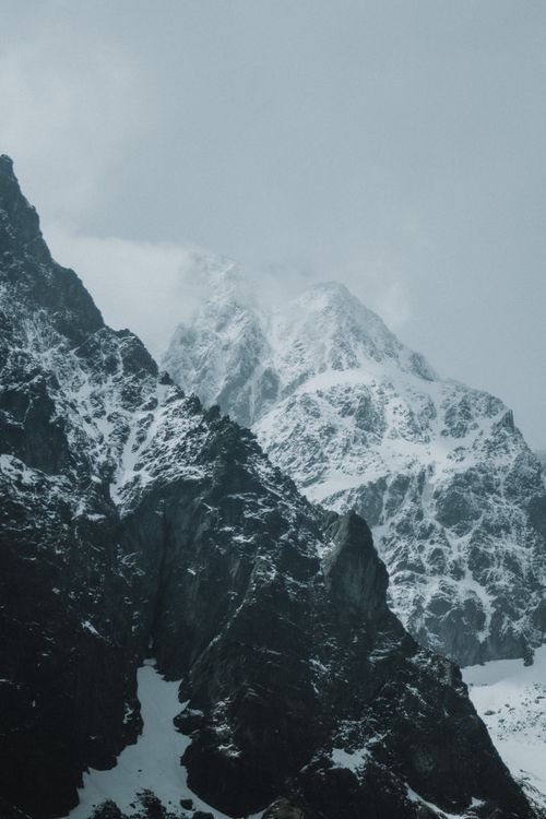 Free Stunning view of snow-covered peaks in Vysoké Tatry, Slovakia, showcasing natural beauty and rugged terrain. Stock Photo