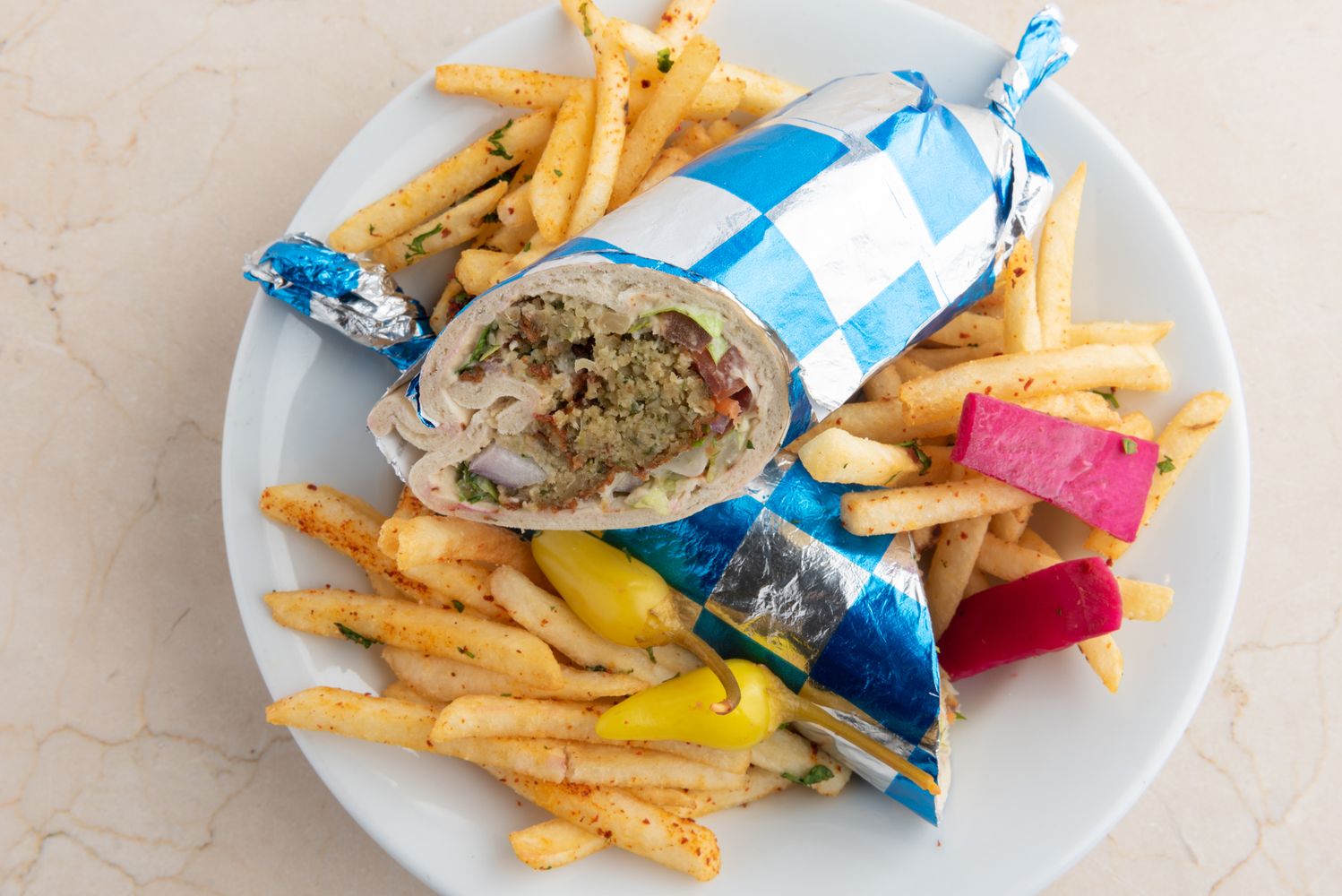 Golden Falafel with Feta and Dill