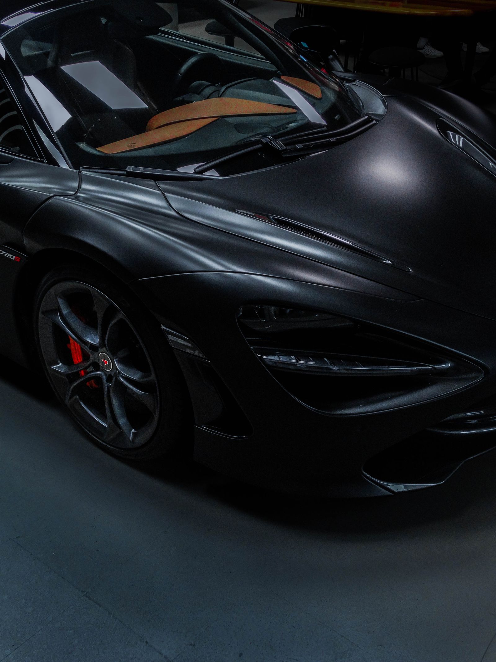 Matte-black McLaren 720S supercar