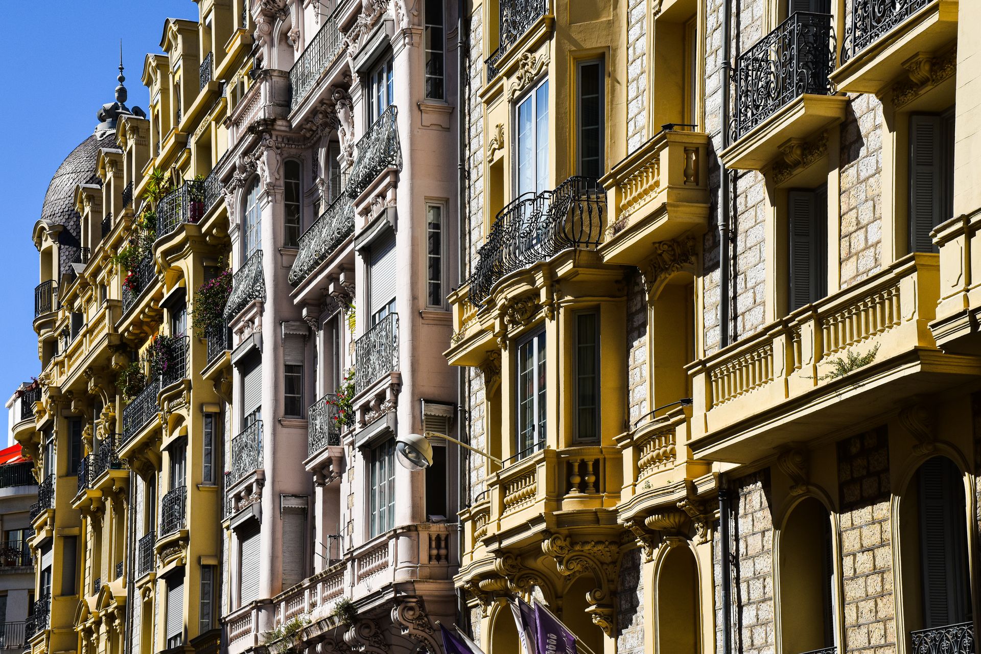 Beautiful historic buildings showcasing elegant French architecture in Provence-Alpes-Côte d'Azur.