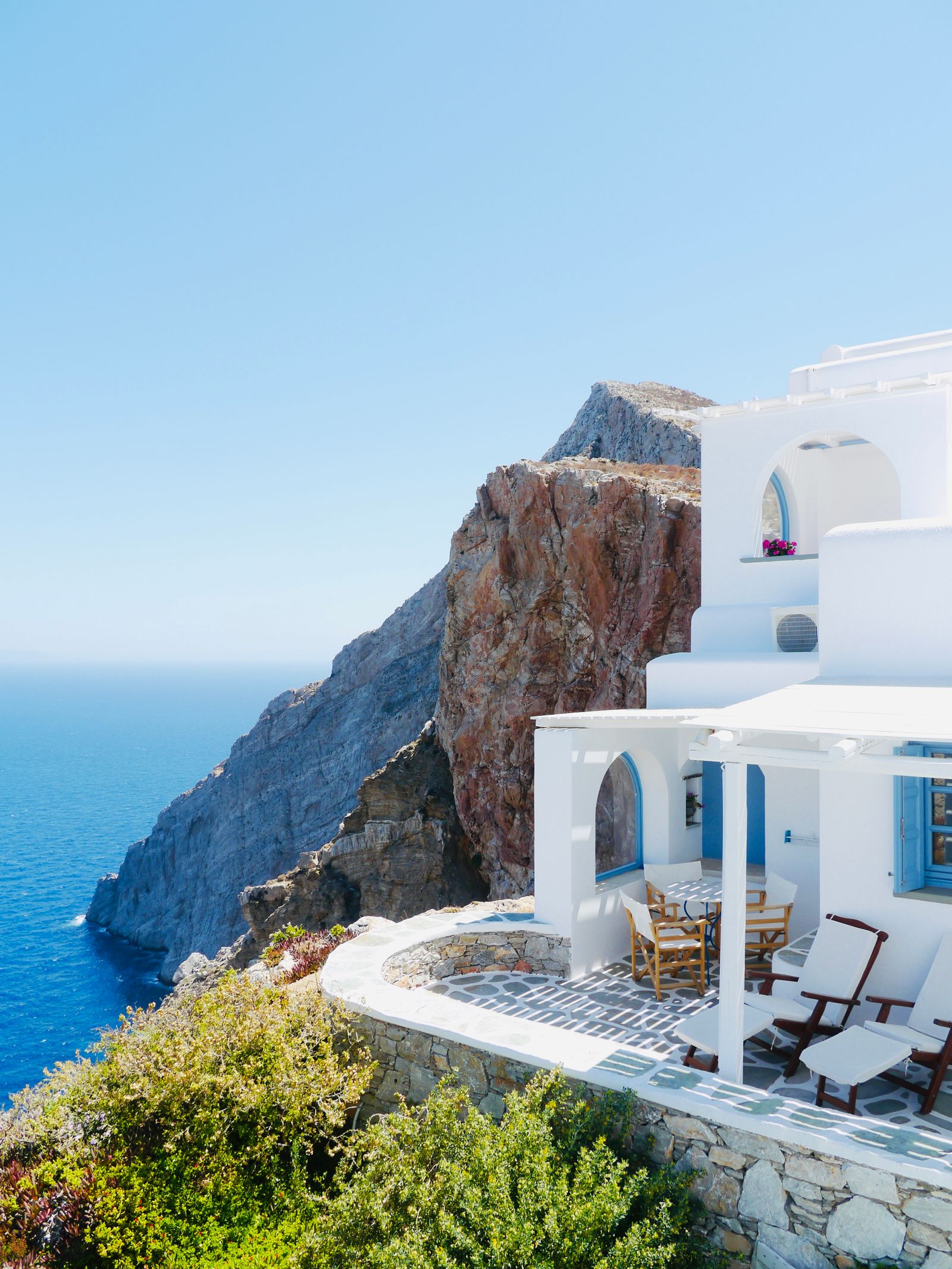 Cliffside villa above the sea