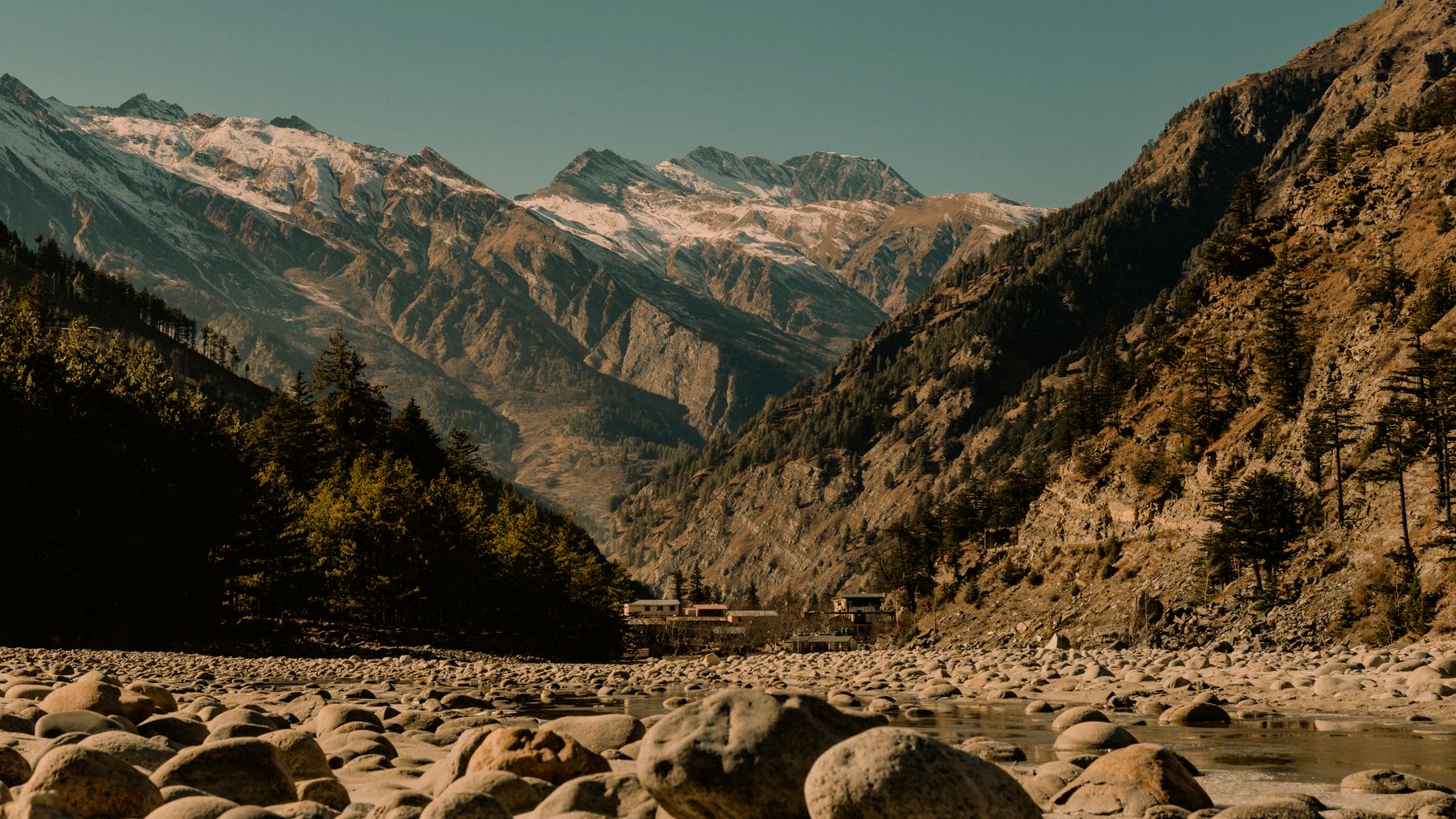Harsil winter mountain landscape