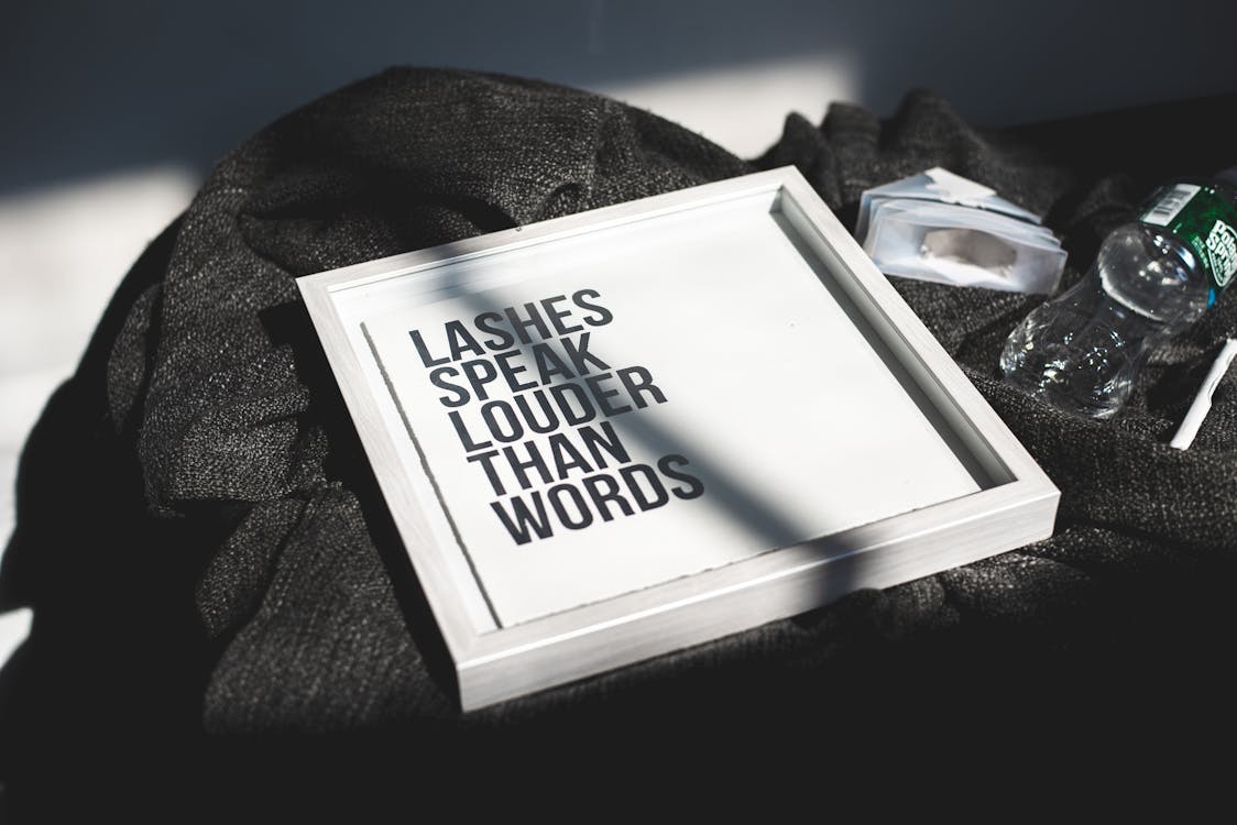 Square White and Black Text-printed Panel