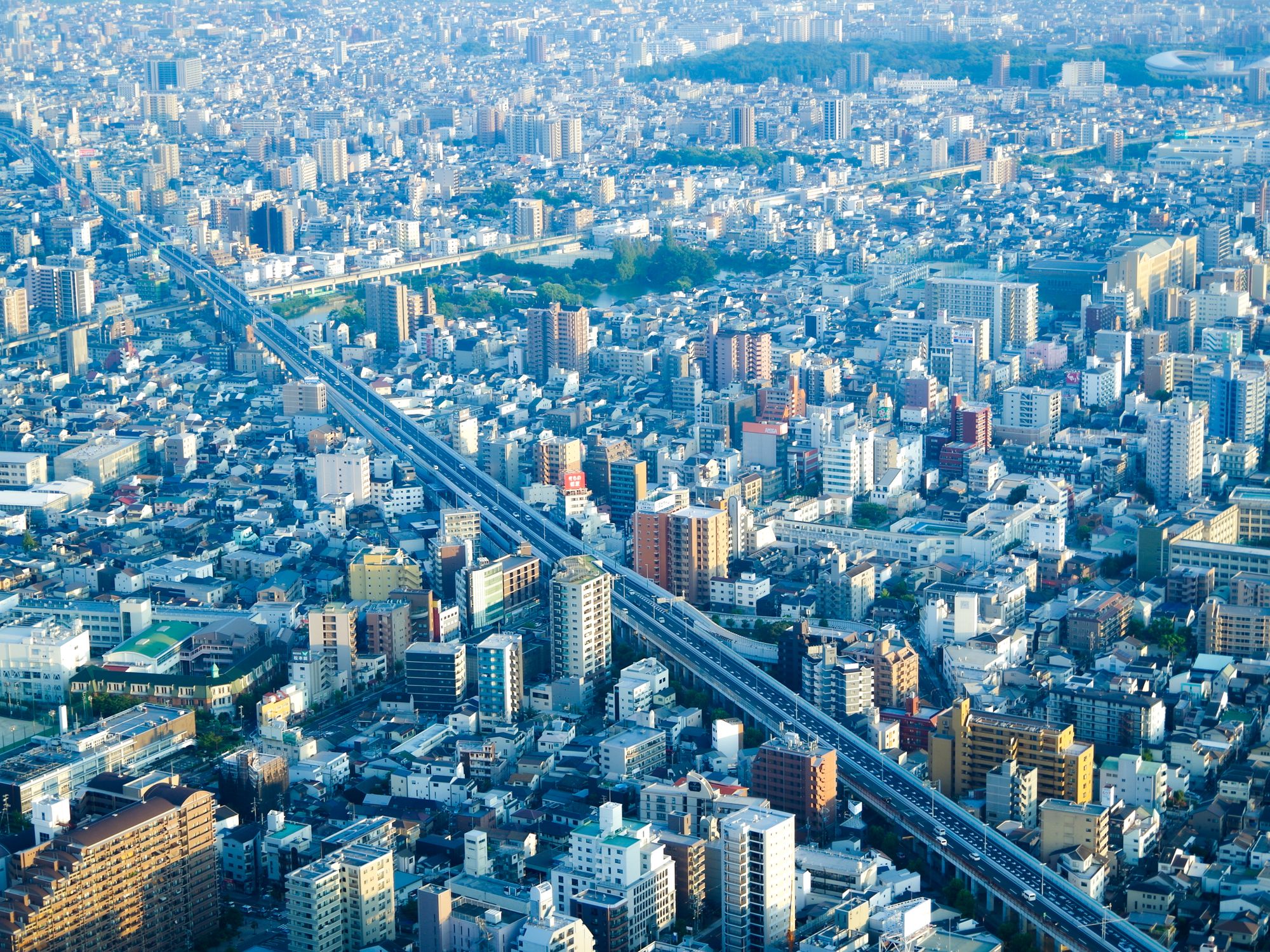 Urbanization In Japan Aerial View of Urban Landscape in Osaka, Japan · Free Stock Photo