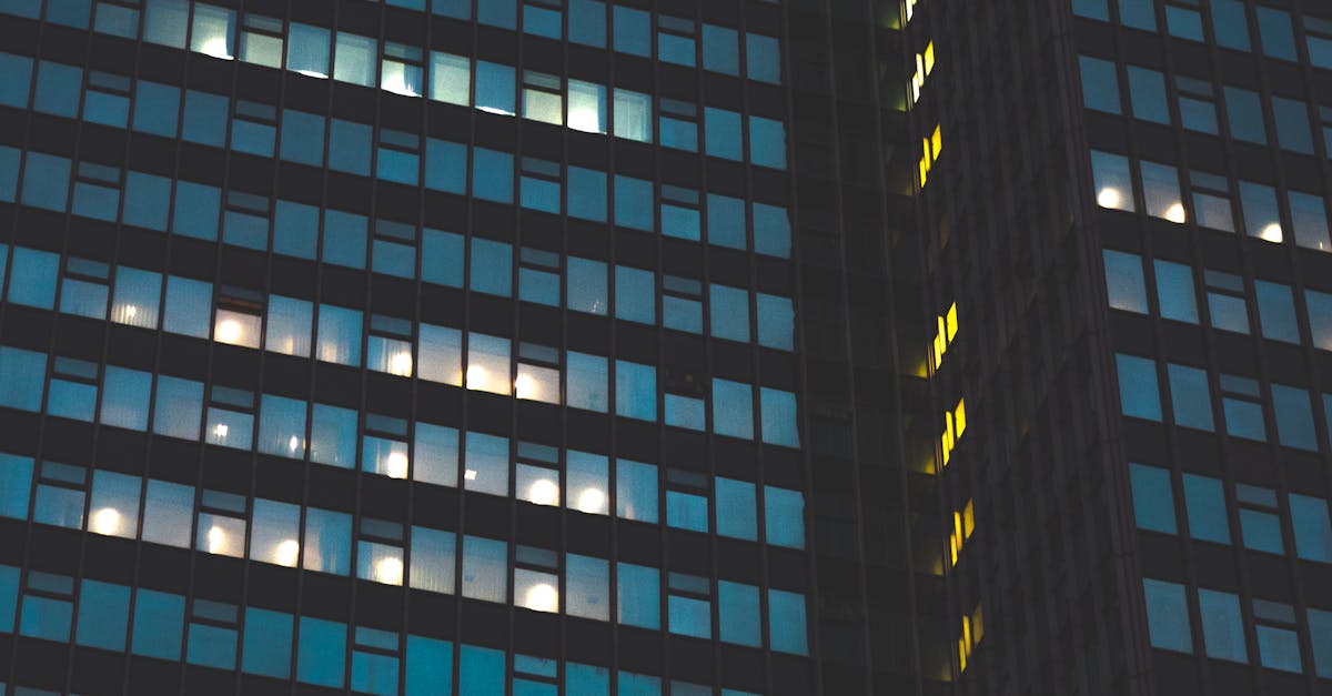 Free stock photo of architectural design, dark building architecture, office building at night