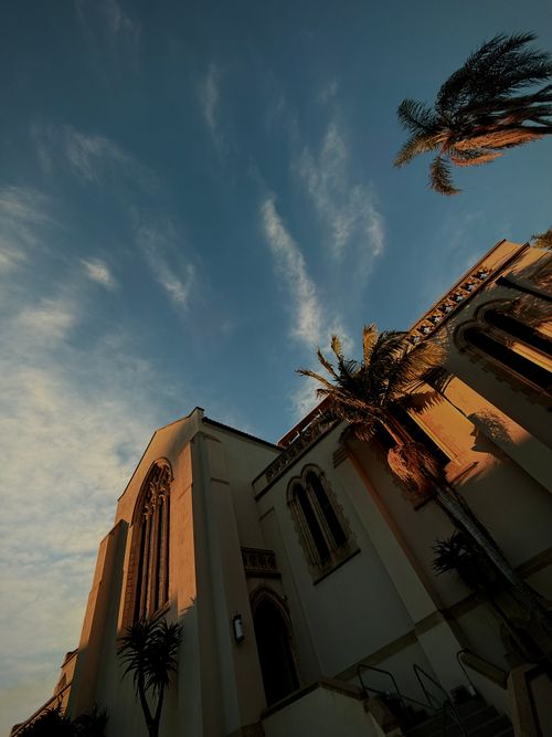 Free Church sunset Stock Photo