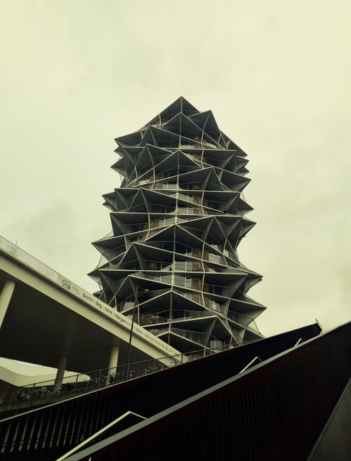 Free Artistic modern architecture with geometric design in Copenhagen, Denmark. Stock Photo