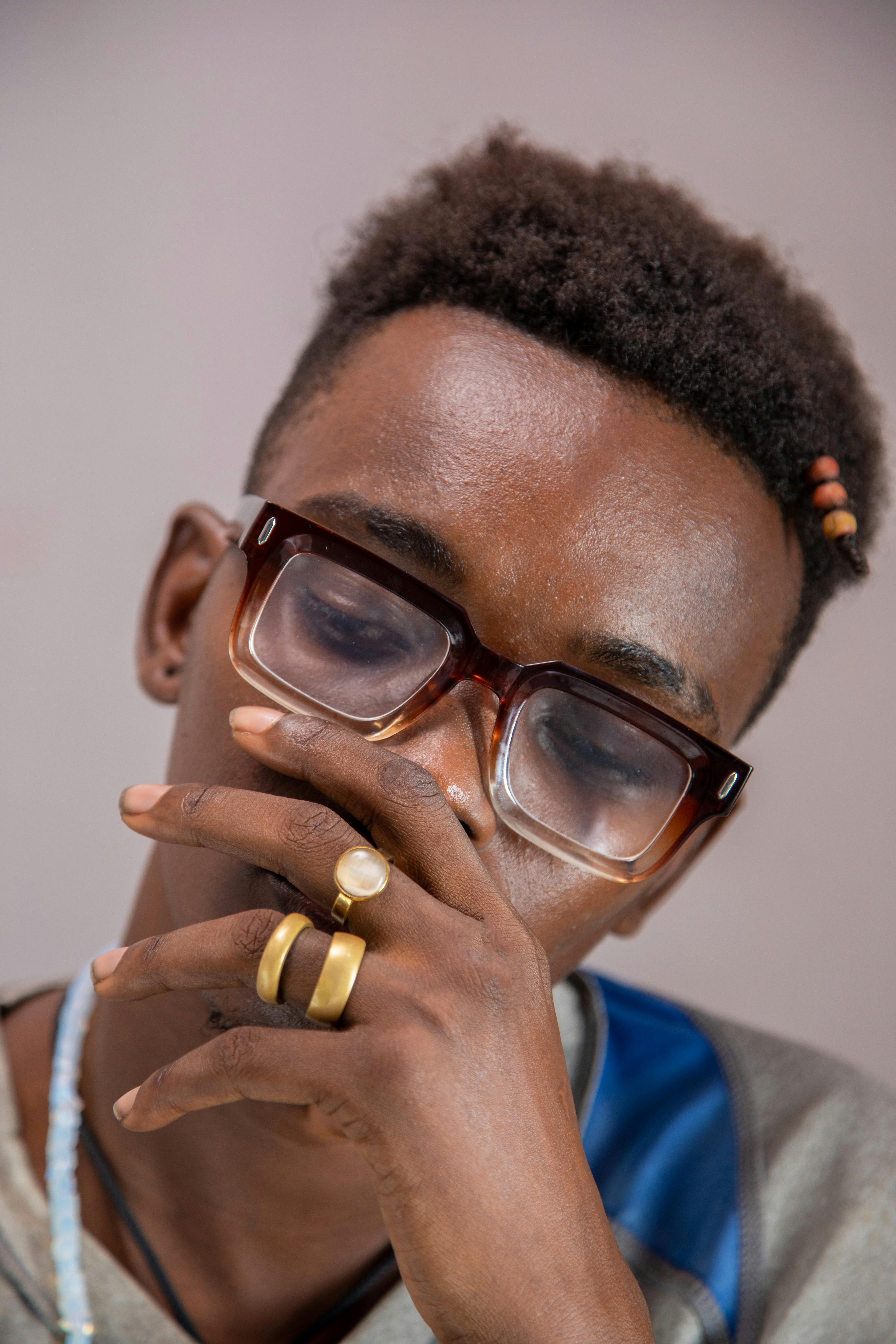 stylish portrait of a thoughtful young man