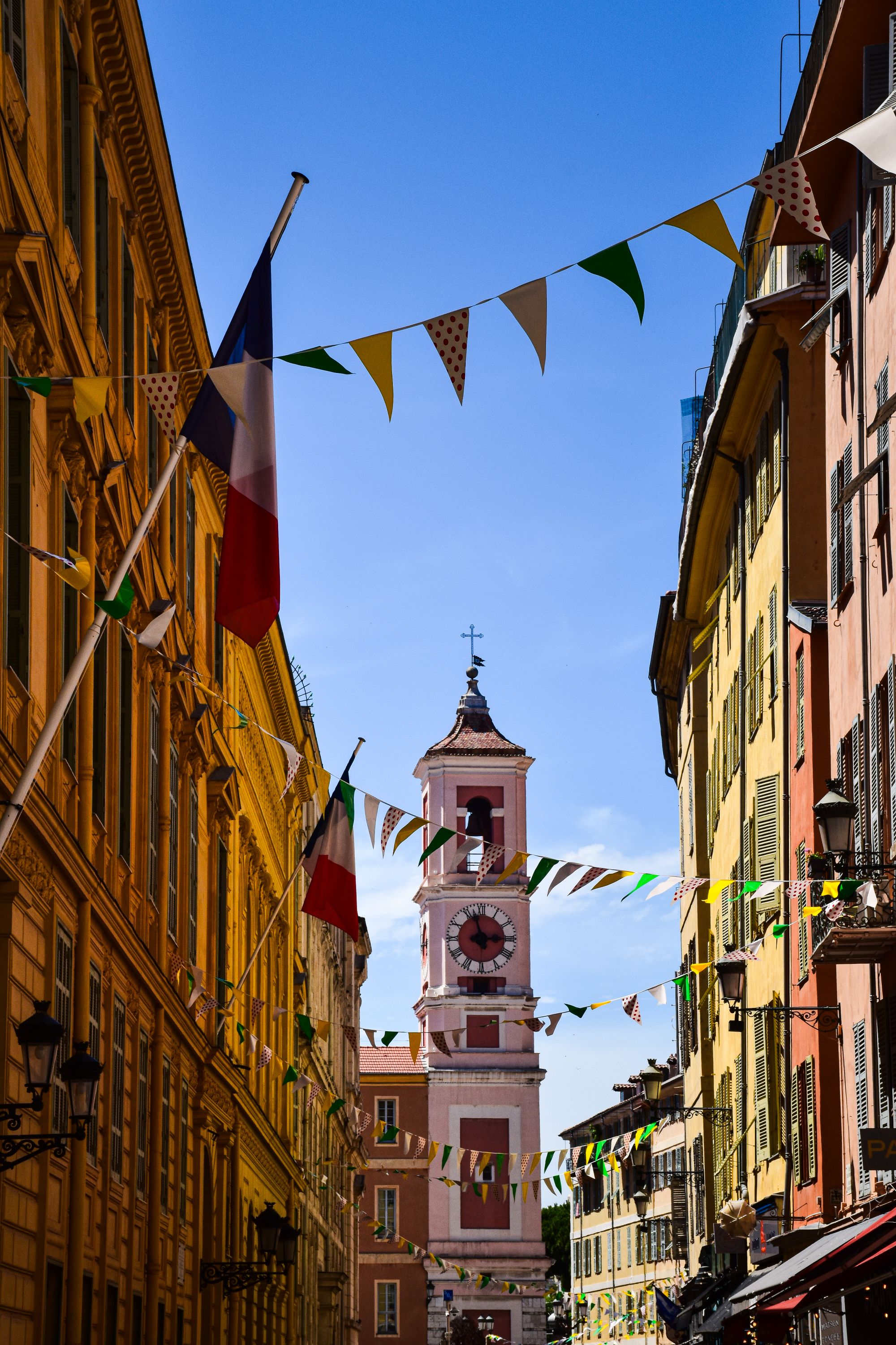 Colourful facades in the old town of Nice