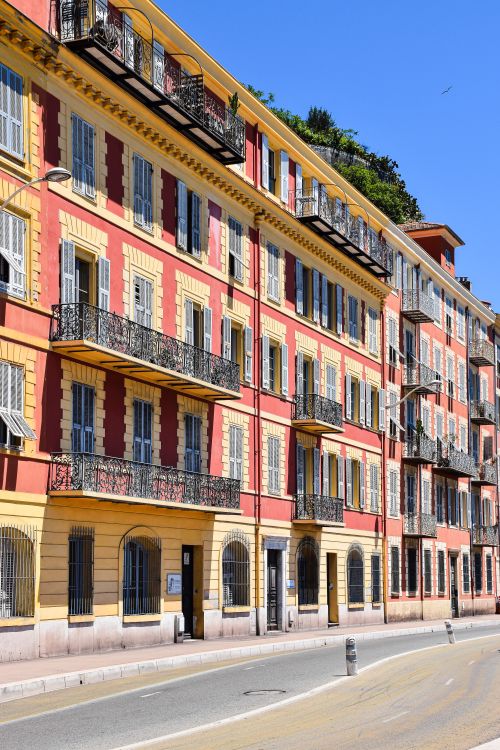 Free Beautiful colorful buildings in Nice, Provence-Alpes-Côte d'Azur, France Stock Photo