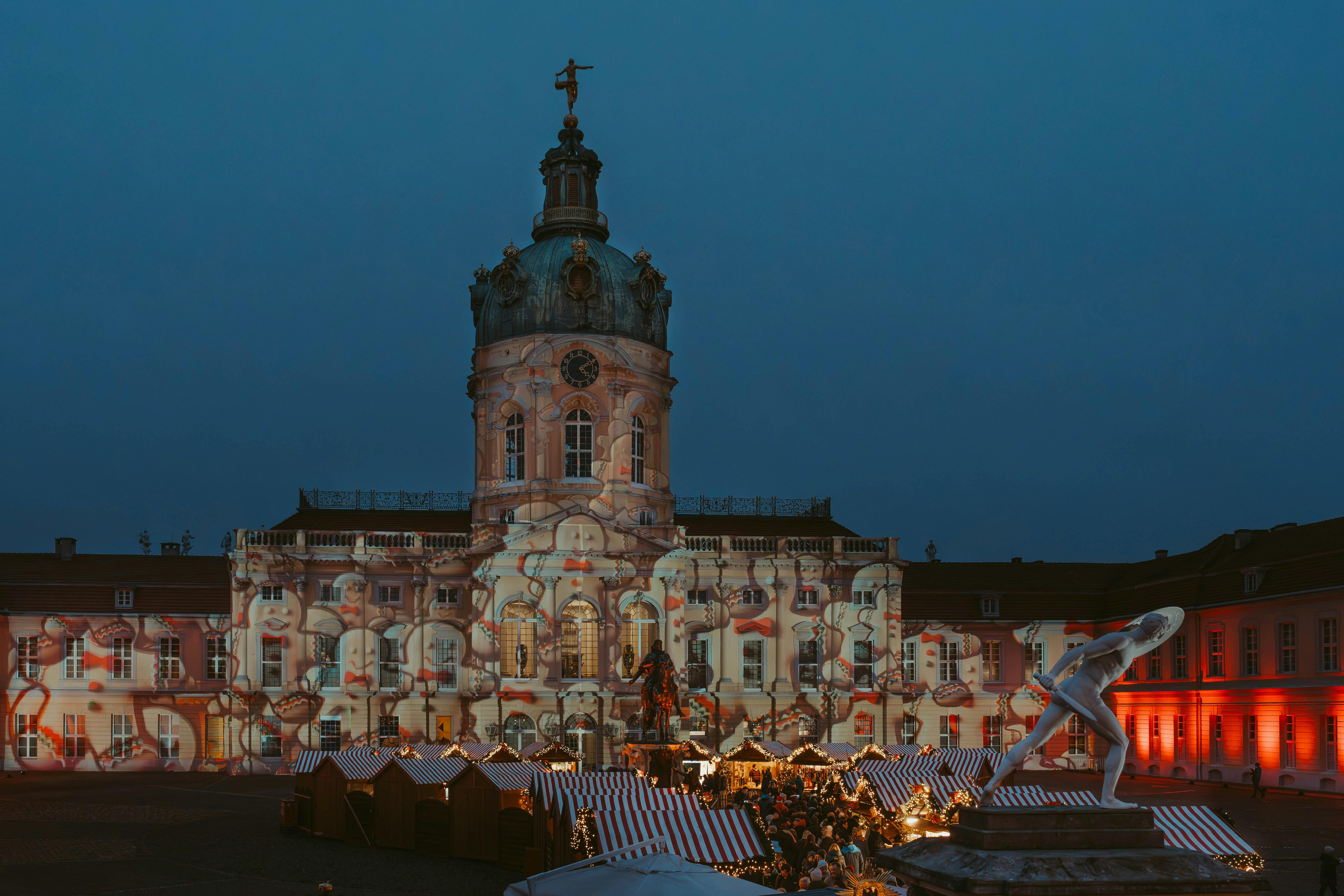 charlottenburg palace with festive light display