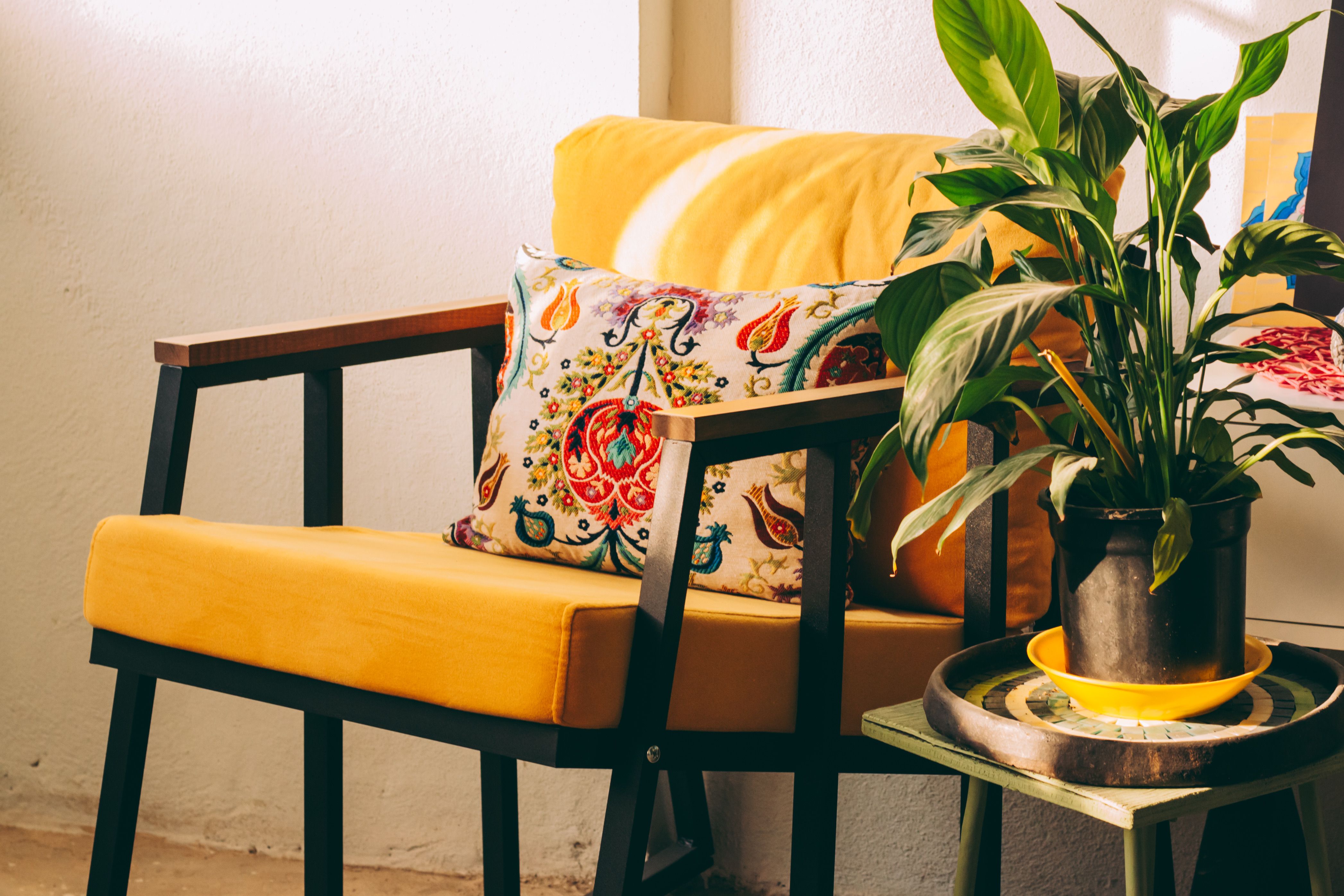 Armchair in corner of room · Free Stock Photo