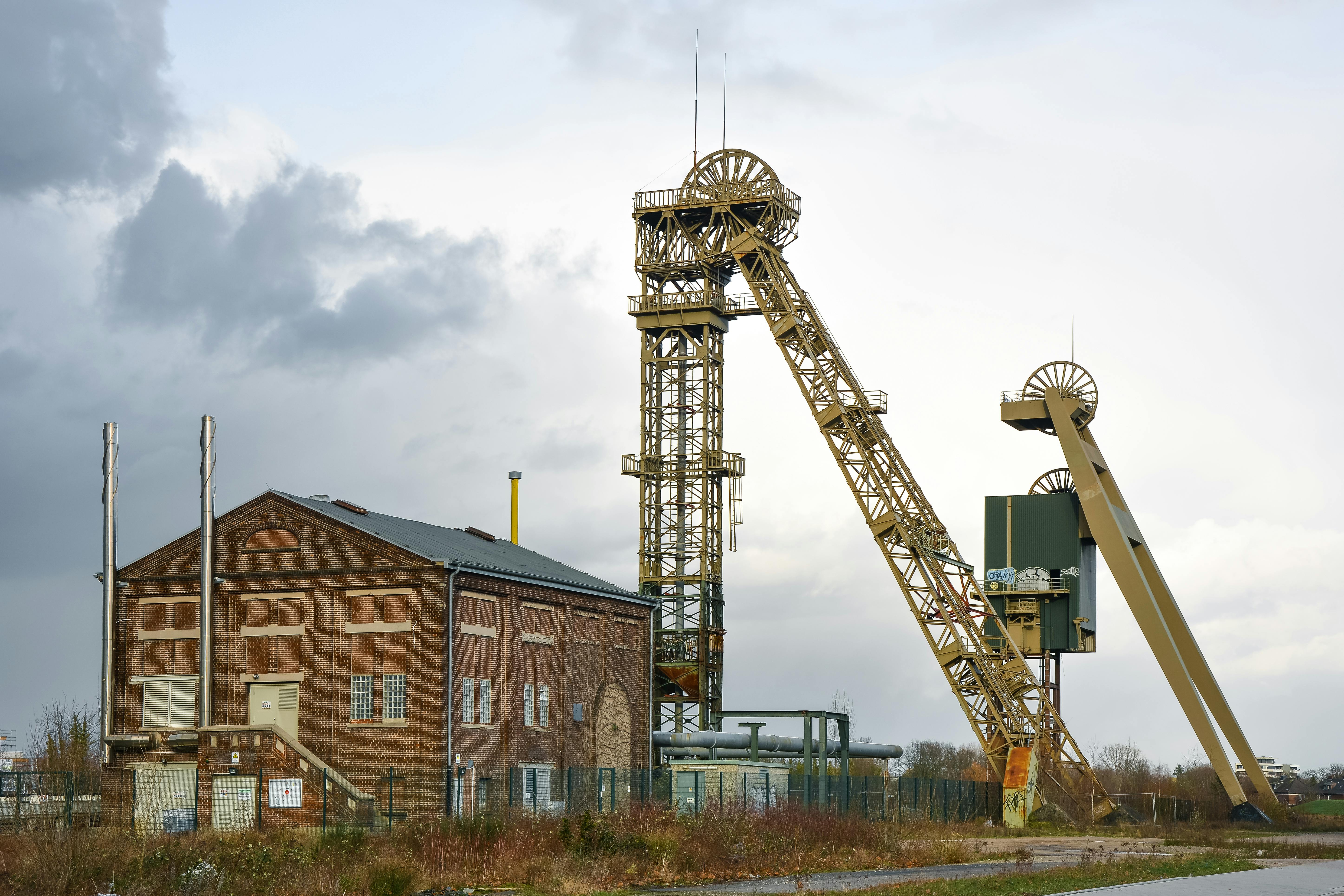 historic headframe in velbert industrial park